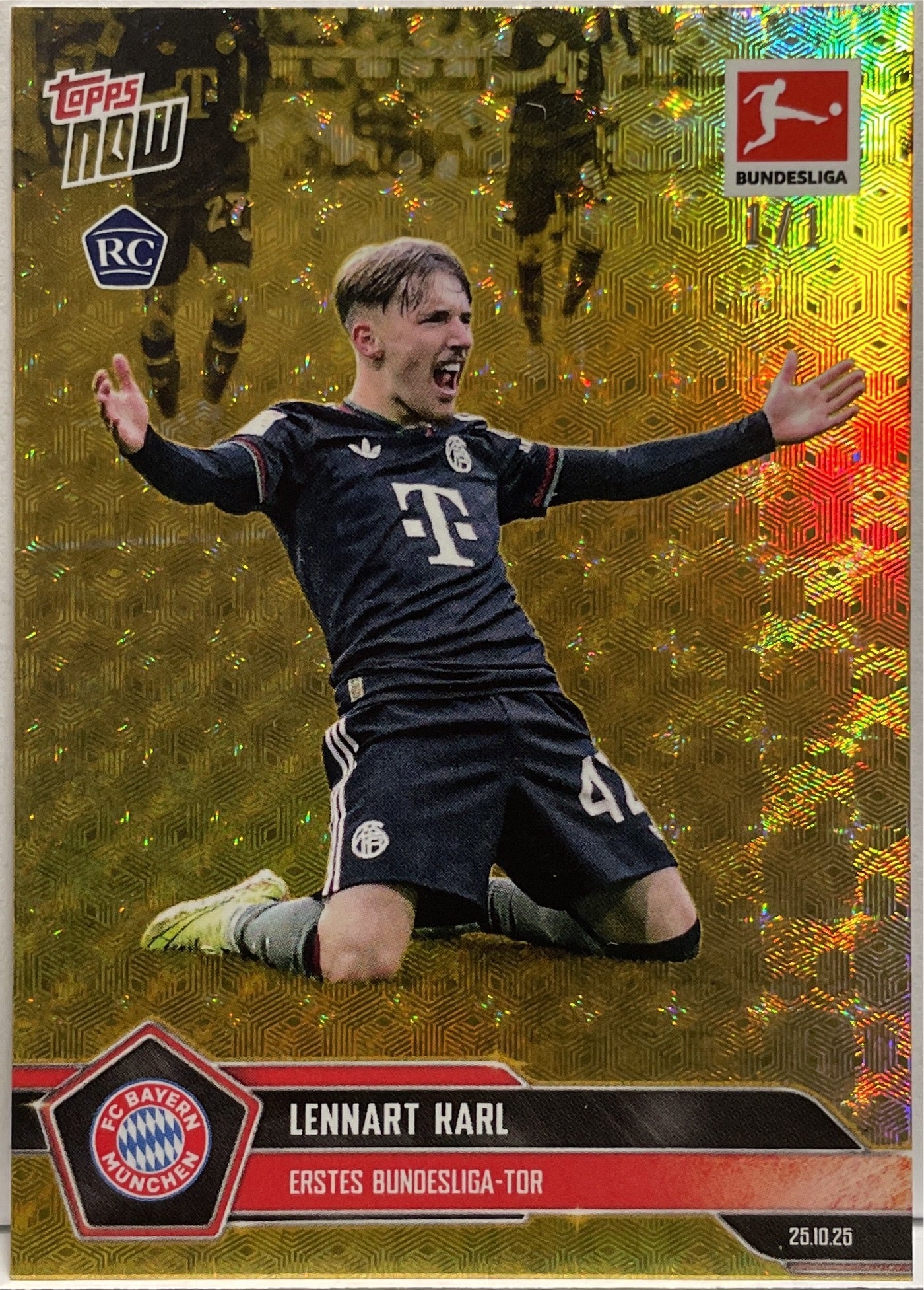 Lennart Karl 1/1 Rookie Foilfractor One Of One #50 Topps Now 2025