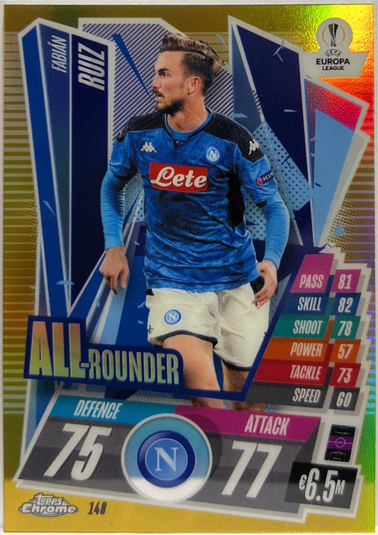 Fabian Ruiz 38/50 Gold Topps Chrome Match Attax