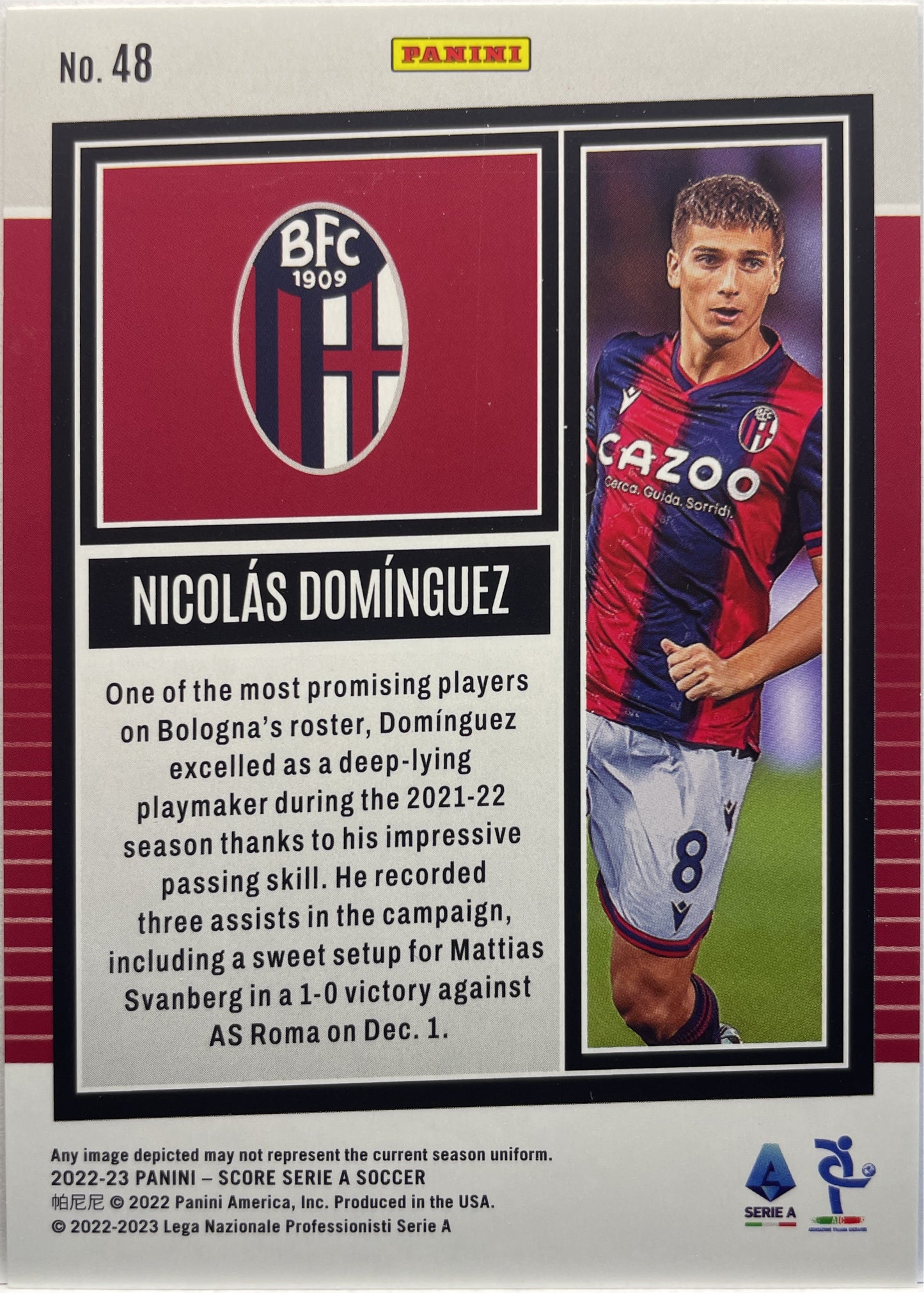 Nicolas Dominguez 19/35 Orange Laser Score Serie A 2022/23