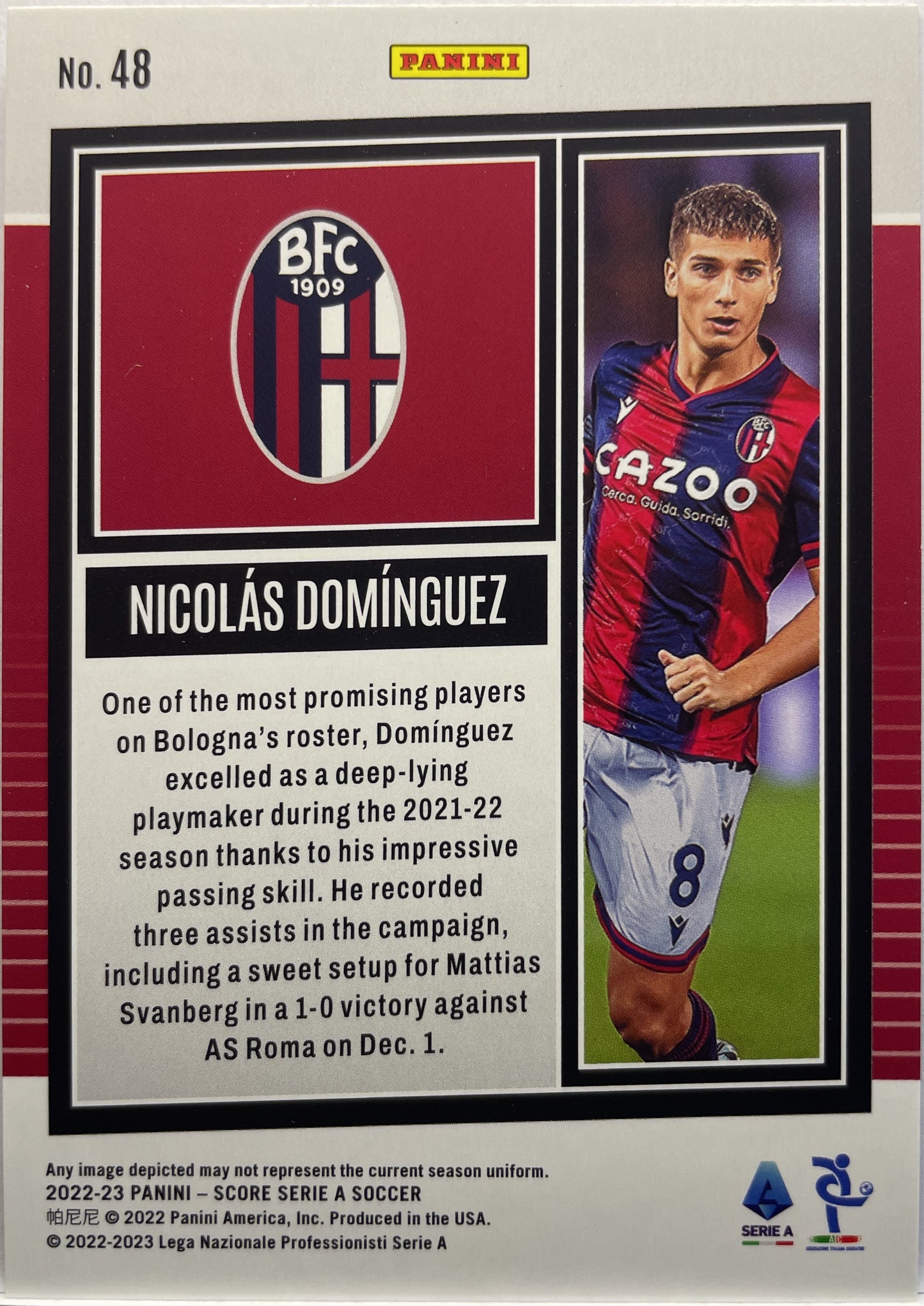 Nicolas Dominguez 56/60 Blue Laser Score Serie A 2022/23