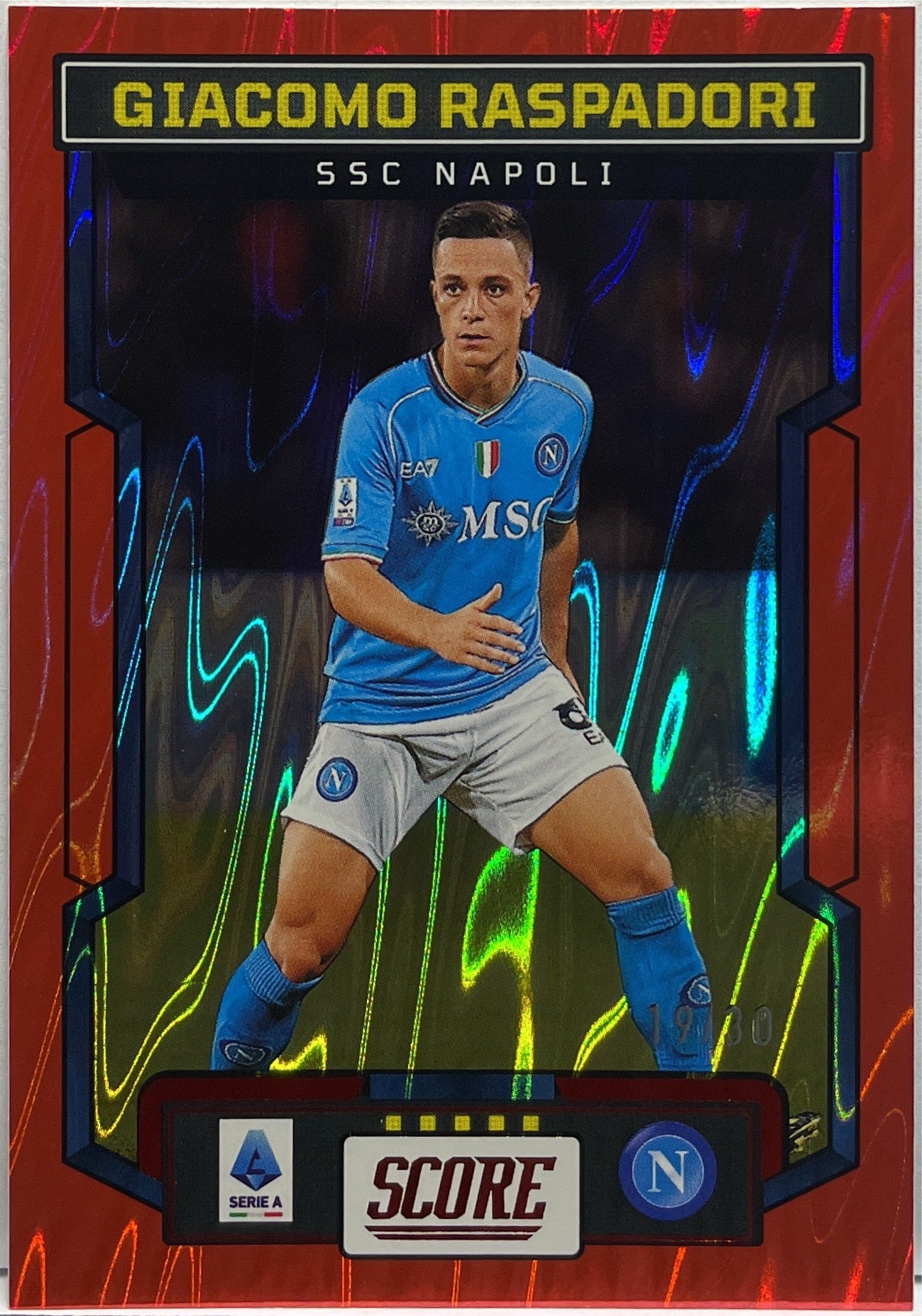 Giacomo Raspadori 19/30 Red Swirl Score Serie A 2023/24