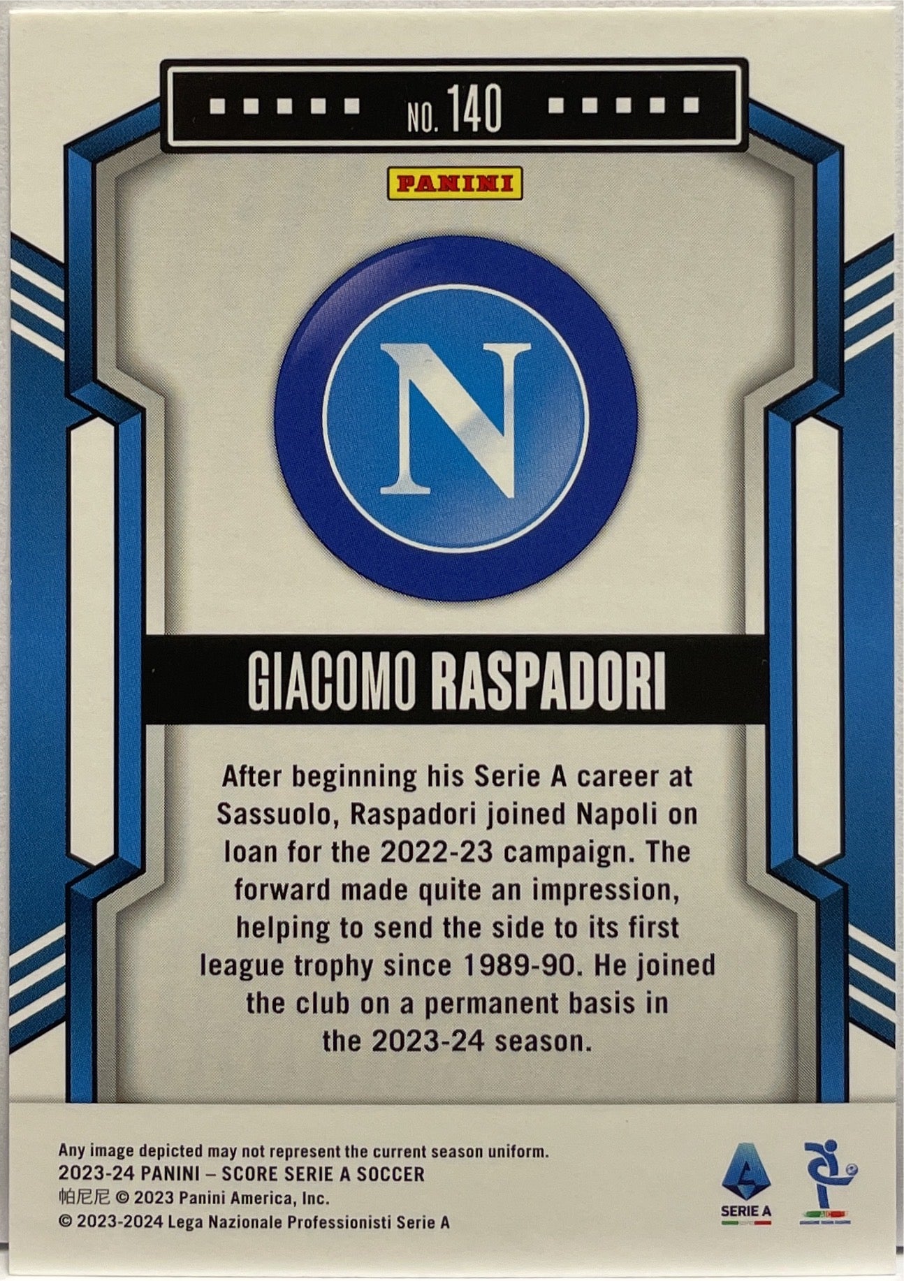 Giacomo Raspadori 19/30 Red Swirl Score Serie A 2023/24