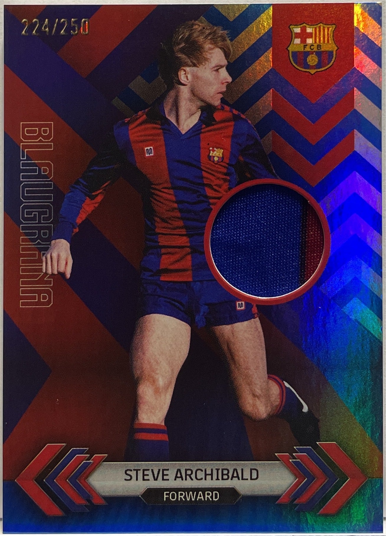 Steve Archibald 224/250 Patch Worn Blaugrana Topps Team Set Barcelona 2023/24