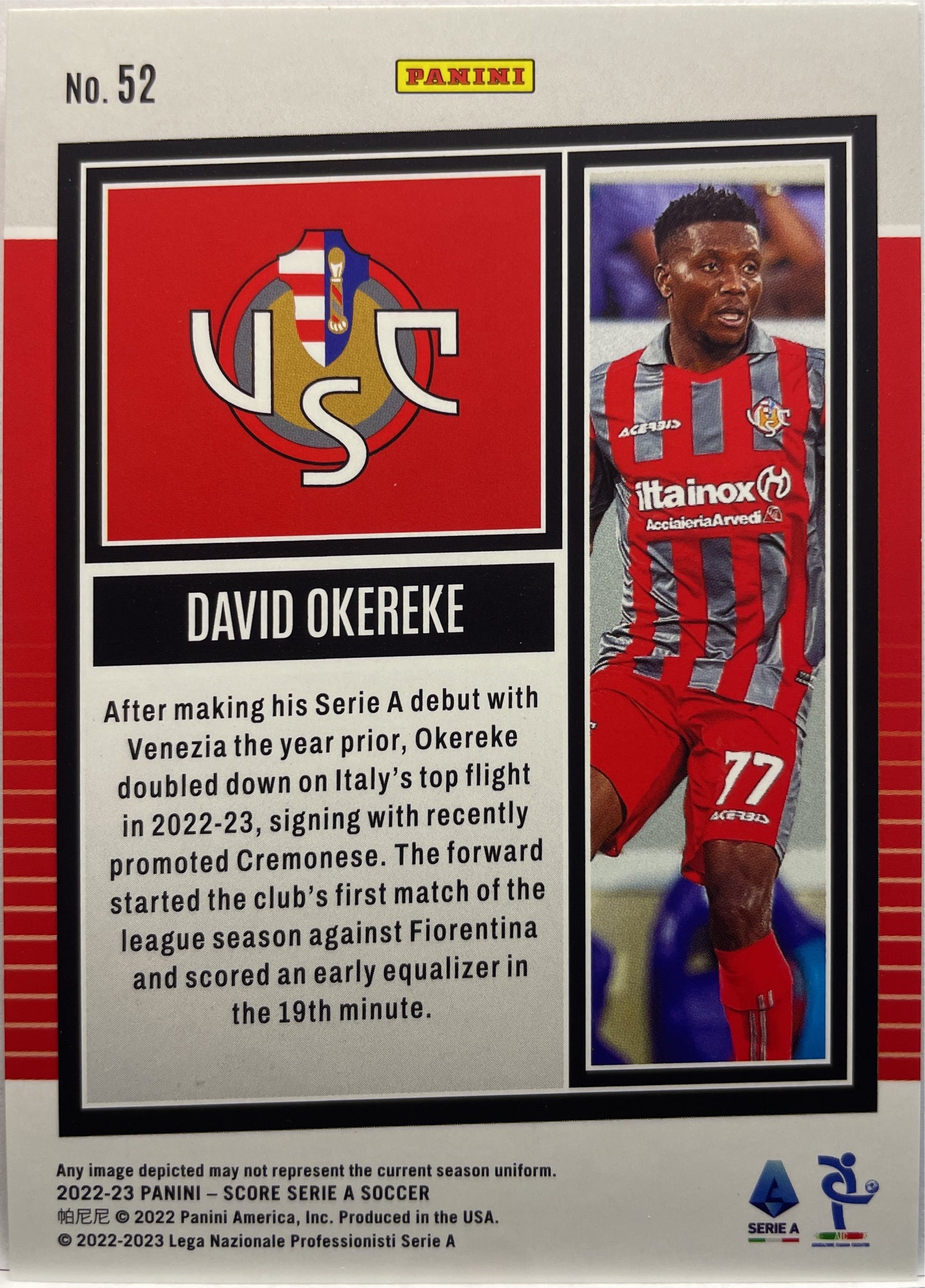 David Okereke 25/45 Pink Swirl Score Serie A 2022/23