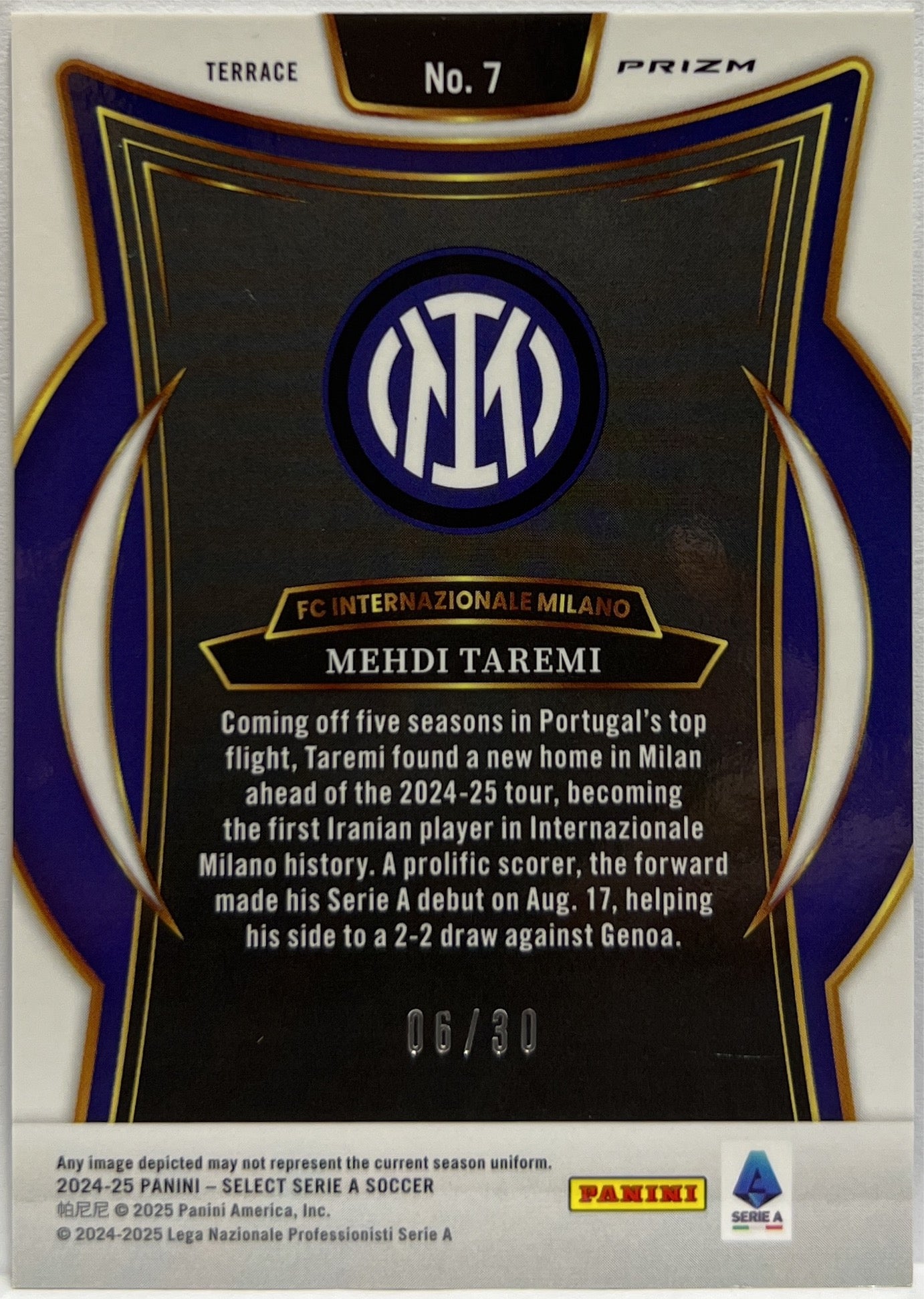 Mehdi Taremi 6/30 Terrace Winter Camo Select Serie A 2024/25 (Copy)