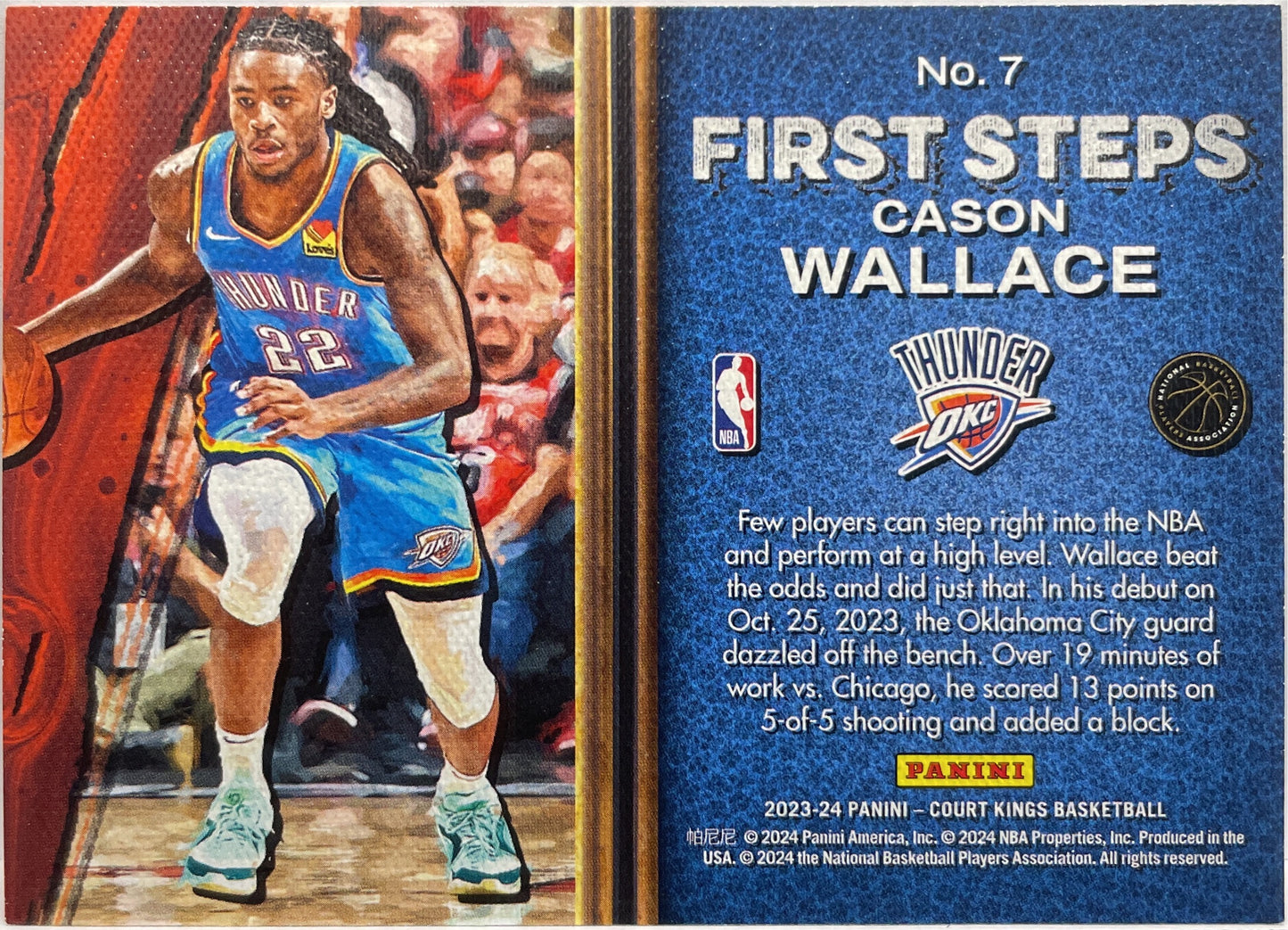 Cason Wallace Rookie First Steps Court Kings Basketball NBA 2023/24