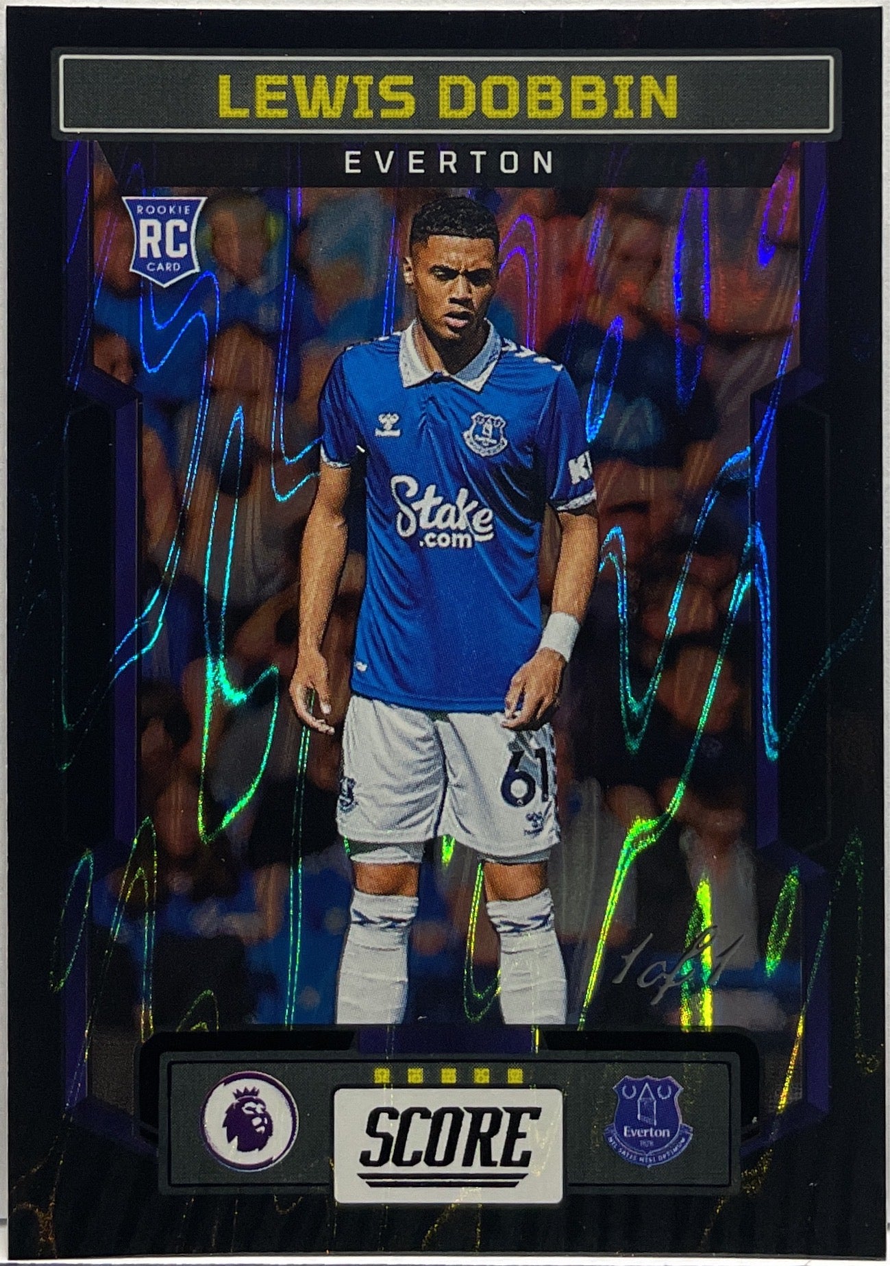 Lewis Dobbin 1/1 Rookie Black Swirl One Of One Panini Score Premier League 2023/24