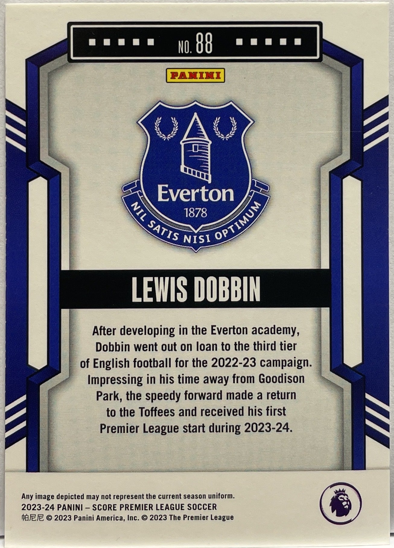 Lewis Dobbin 1/1 Rookie Black Swirl One Of One Panini Score Premier League 2023/24