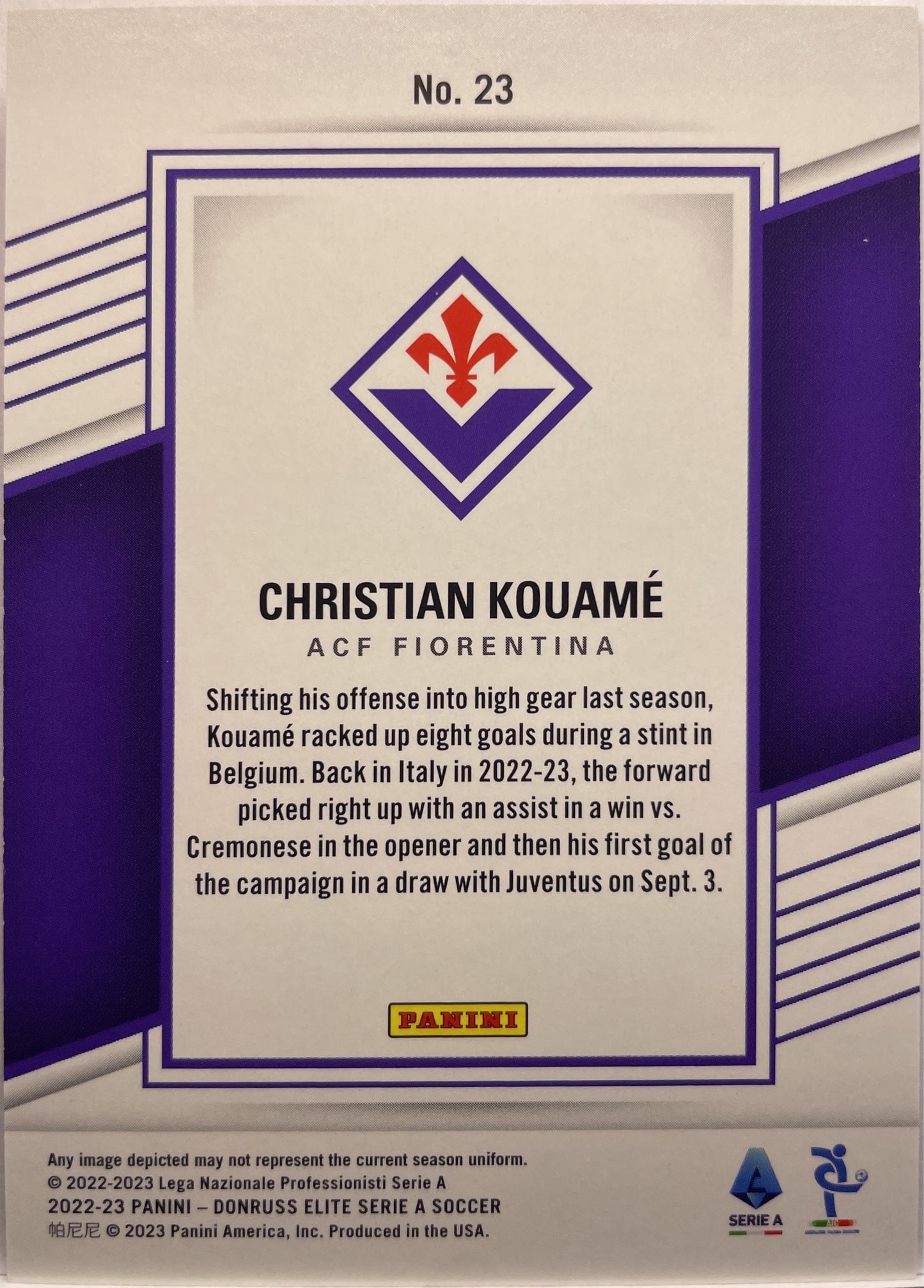 Christian Kouame 20/25 Donruss Elite Serie A 2022/23