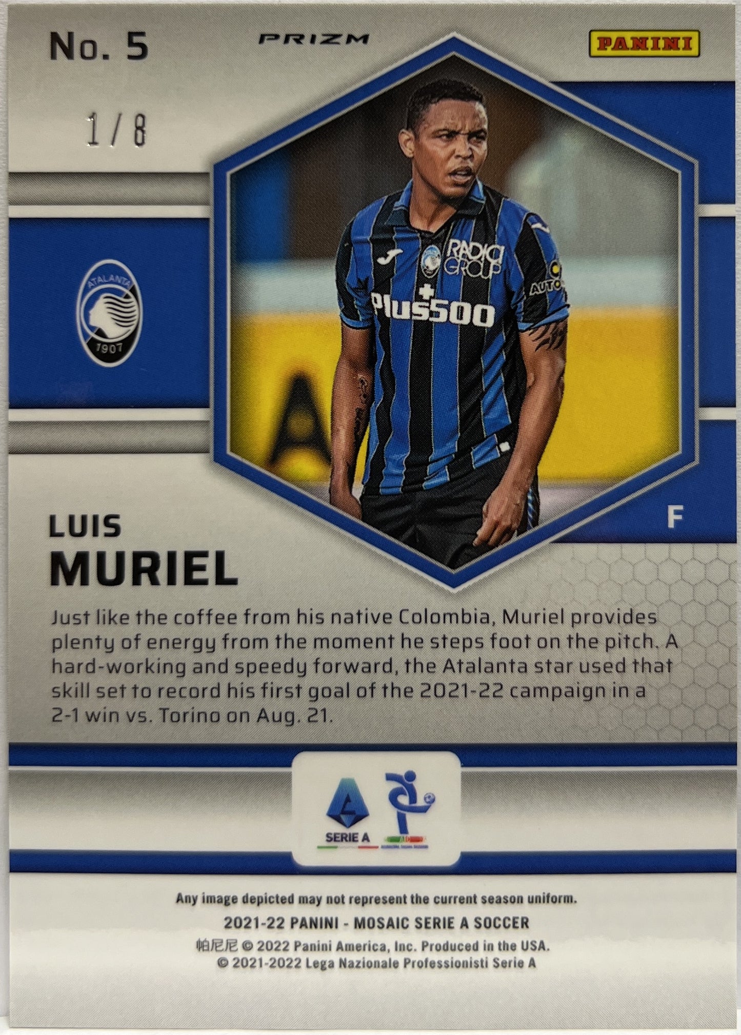 Luis Muriel 1/8 Black & Gold Mosaic Serie A 2021/22