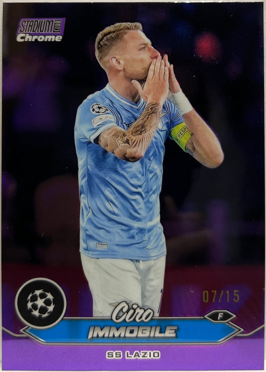 Ciro Immobile 7/15 Purple Topps Stadium Chrome 2023/24