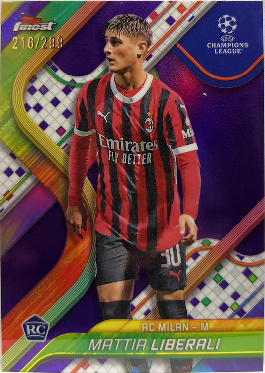 Mattia Liberali 216/299 Rookie Purple Topps Finest UCC 2024/25