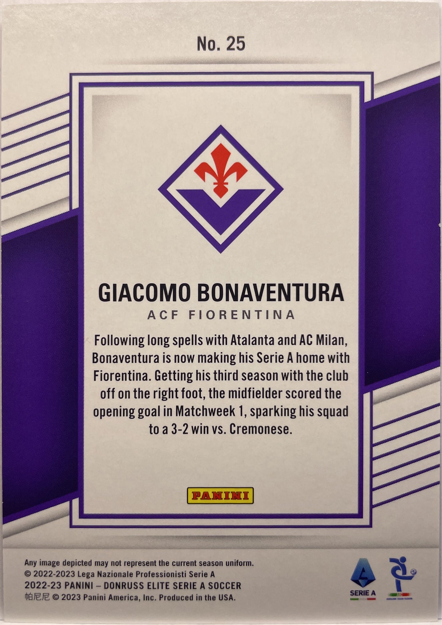 Giacomo Bonaventura 15/15 Donruss Elite Serie A 2022/23