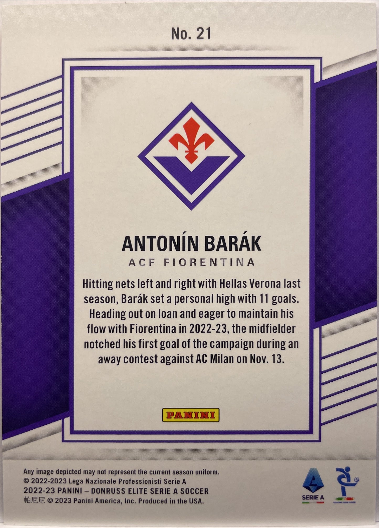 Antonin Barak 23/35 Donruss Elite Serie A 2022/23