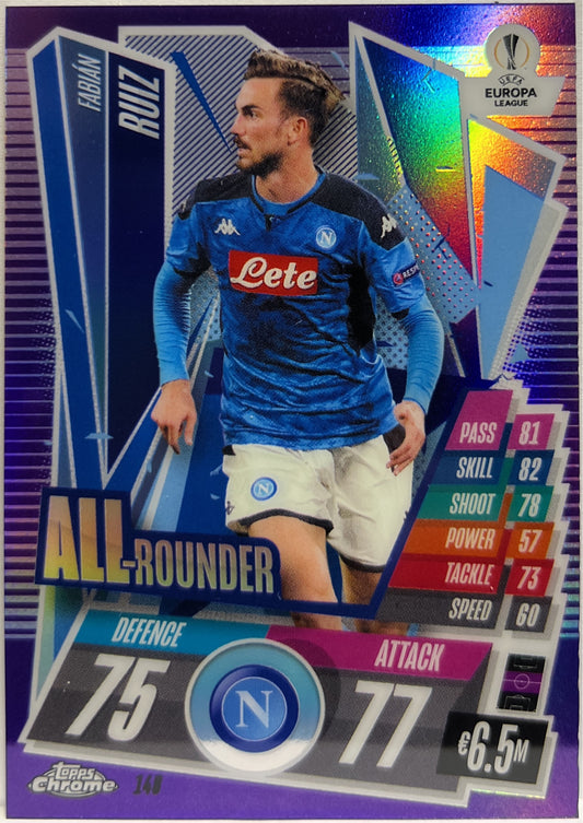 Fabian Ruiz 139/299 Purple Topps Chrome Match Attax