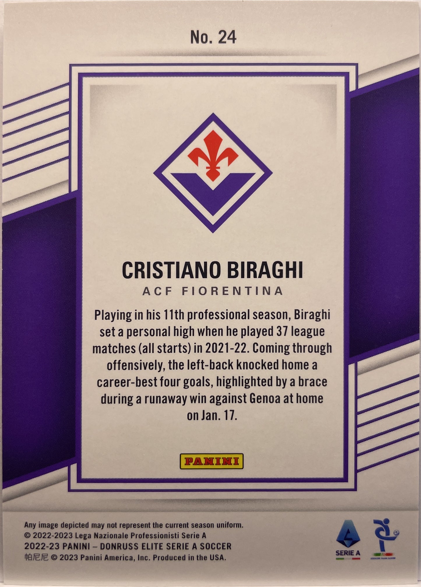 Cristiano Biraghi 1/1 Donruss Elite Serie A 2022/23