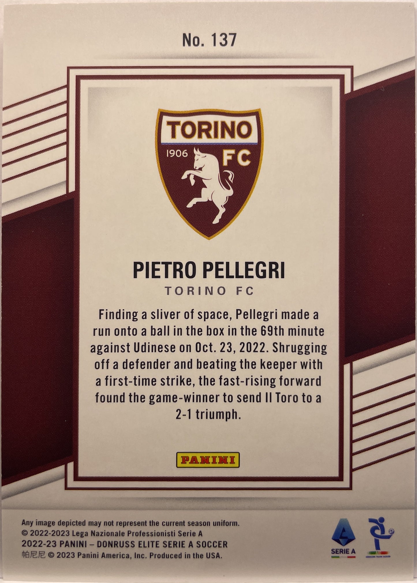 Pietro Pellegri 19/35 Donruss Elite Serie A 2022/23