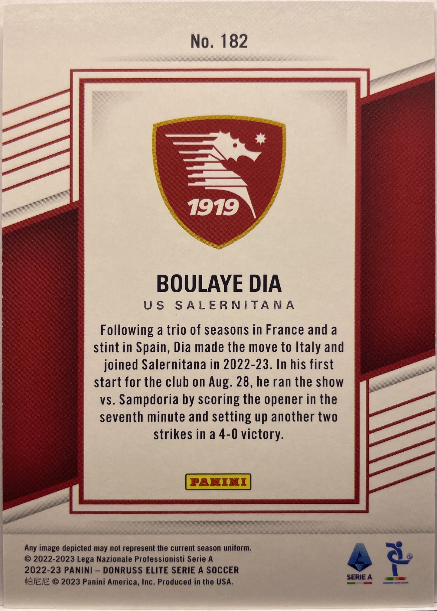 Boulaye Dia 12/15 Donruss Elite Serie A 2022/23