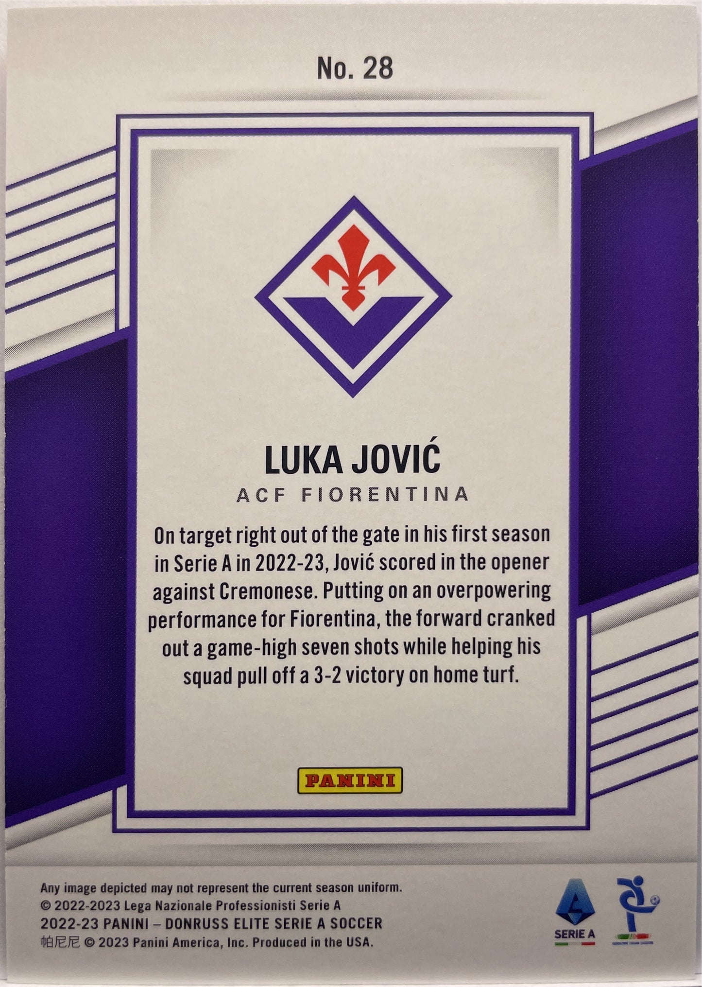 Luka Jovic 21/35 Donruss Elite Serie A 2022/23