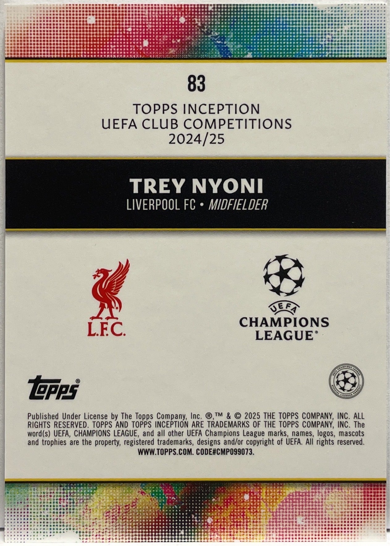 Trey Nyoni Rookie Star Quality Topps Inception 2024/25