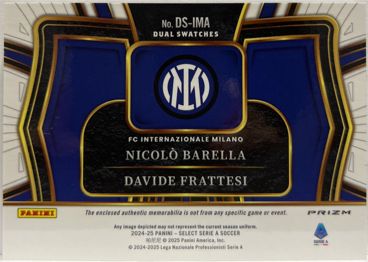 Nicolo Barella Davide Frattesi Patch Dual Swatches Select Serie A 2024/25