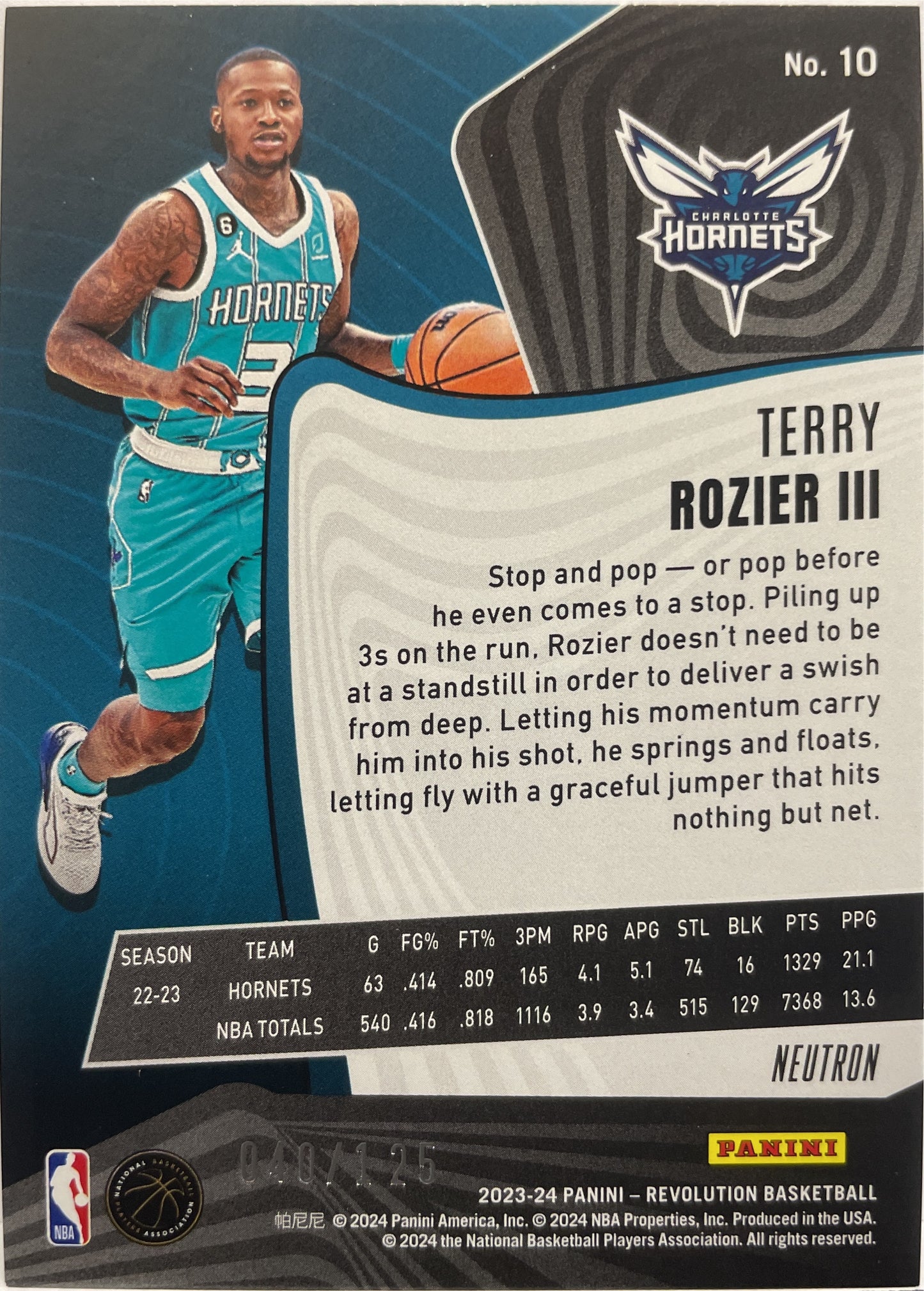 Terry Rozier III 40/125 Neutron Revolution Basketball NBA 2023/24