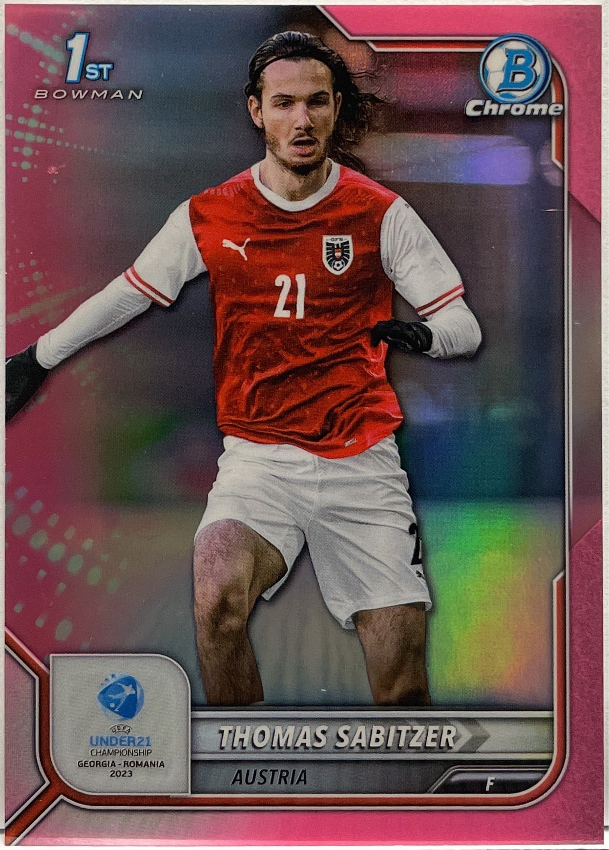 Thomas Sabitzer 54/150 1ST Bowman Pink Topps Uefa U21 2023