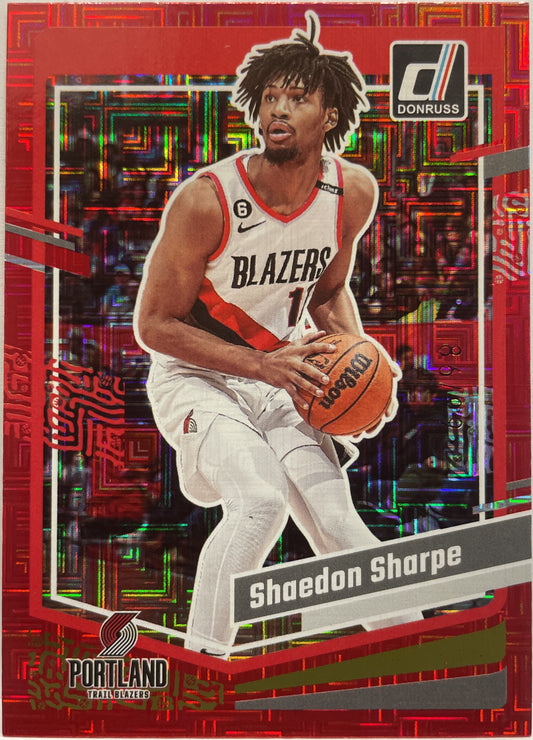 Shaedon Sharpe 86/99 Choice Red Donruss Basketball NBA 2023/24