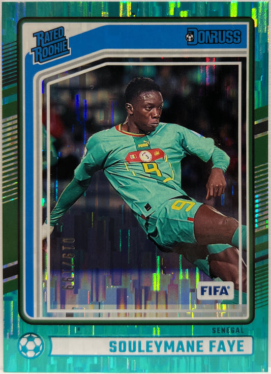 Souleymane Faye 19/199 Rated Rookie Teal Donruss Fifa 2024/25