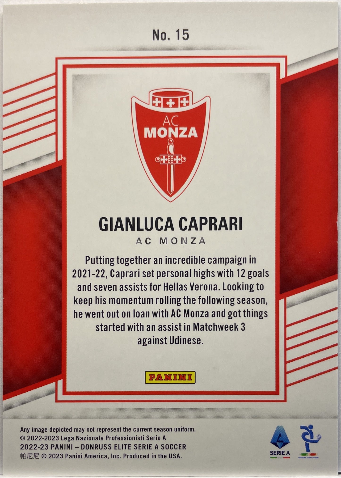 Gianluca Caprari 23/30 Donruss Elite Serie A 2022/23