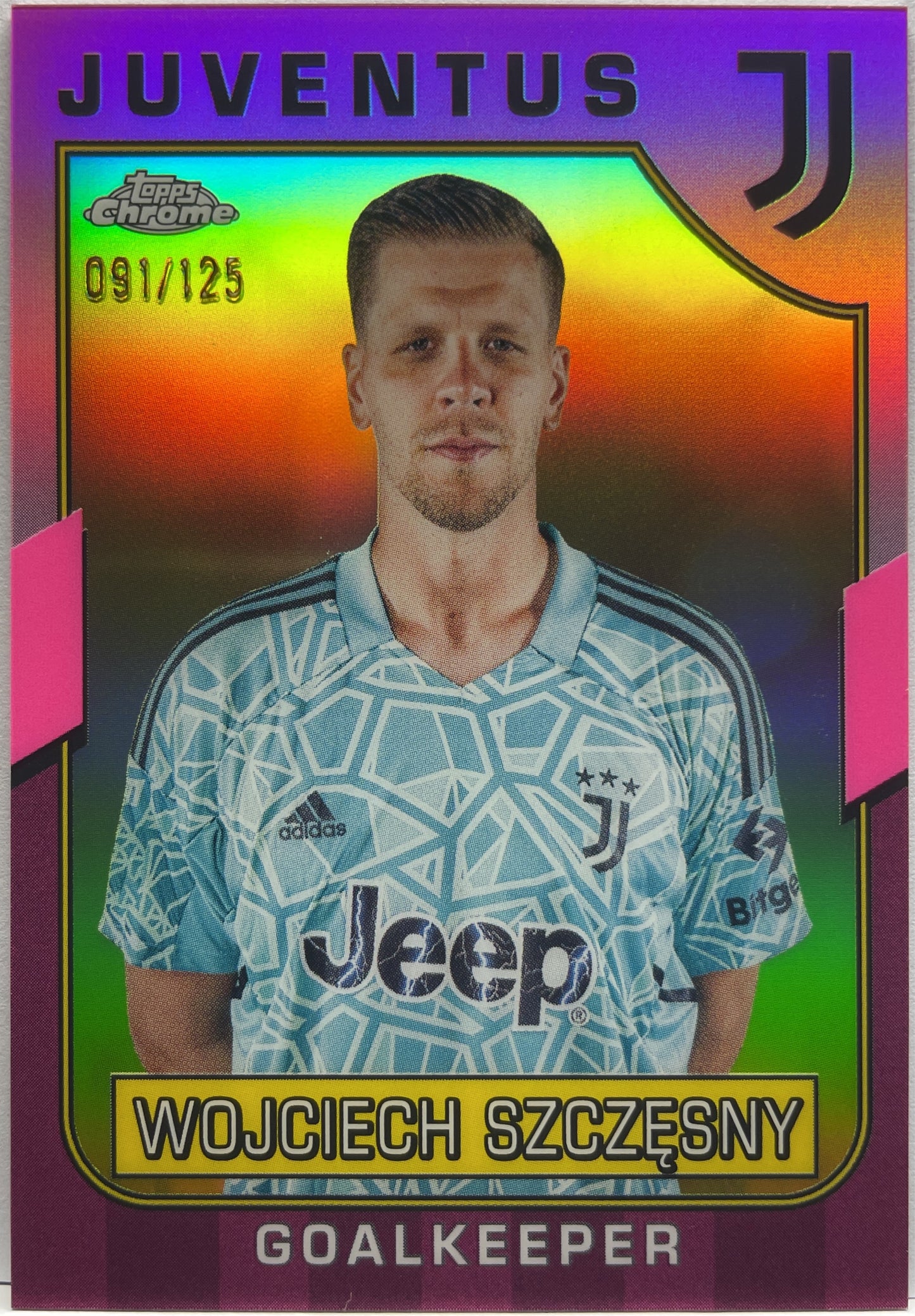 Wojciech Szczesny 91/125 Pink Topps Chrome Juventus 2022/ 23