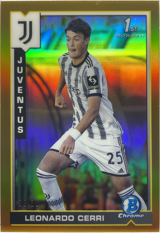 Leonardo Cerri 23/50 1ST Bowman Gold Topps Chrome Juventus 2022/23