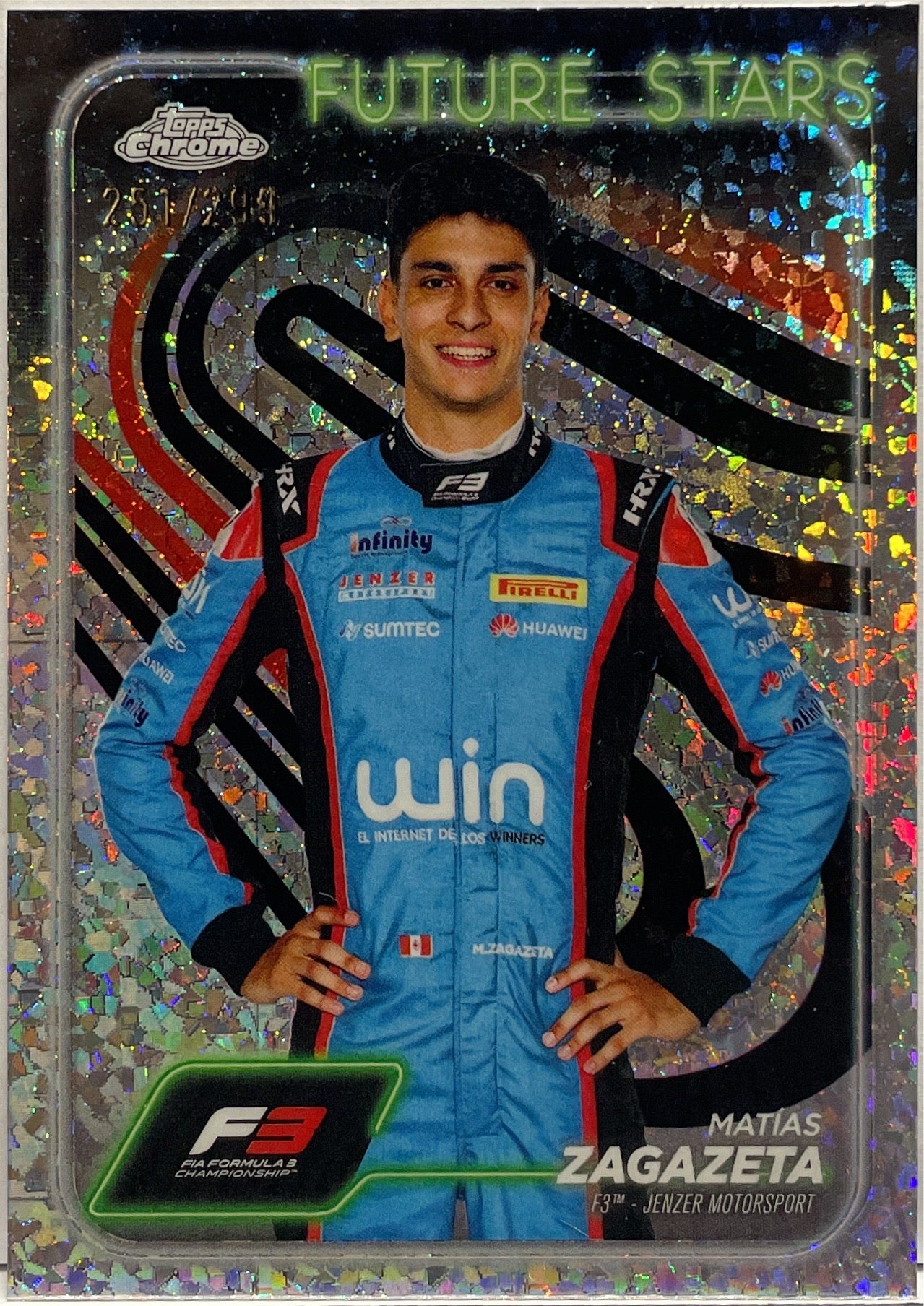 Matias Zageta 251/299 Future Stars Mini Diamond Topps Chrome F1 2024