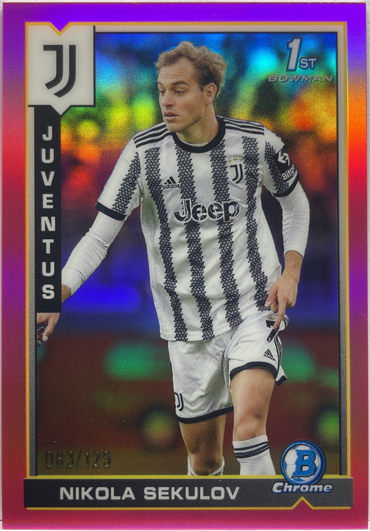 Nikola Sekulov 83/125 1ST Bowman Pink Topps Chrome Juventus 2022/23