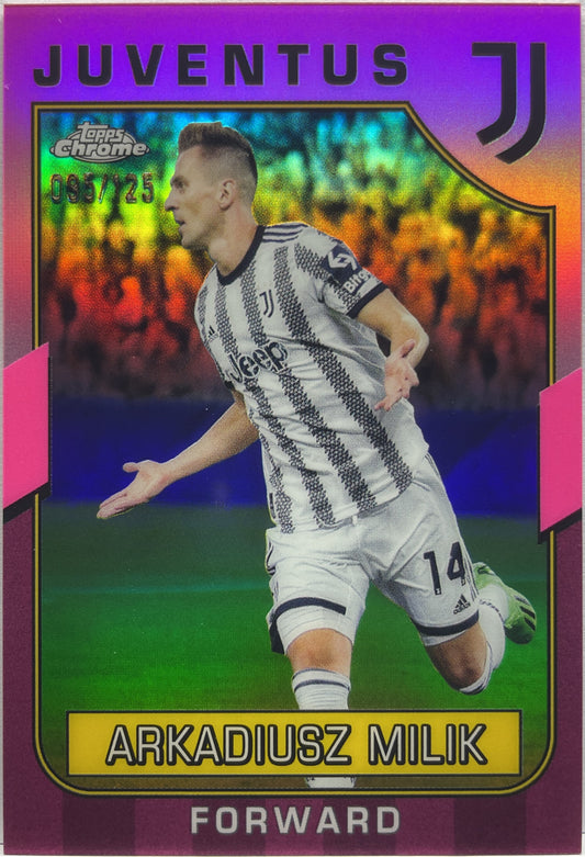 Arkadiusz Milik 95/125 Pink Topps Chrome Juventus 2022/23