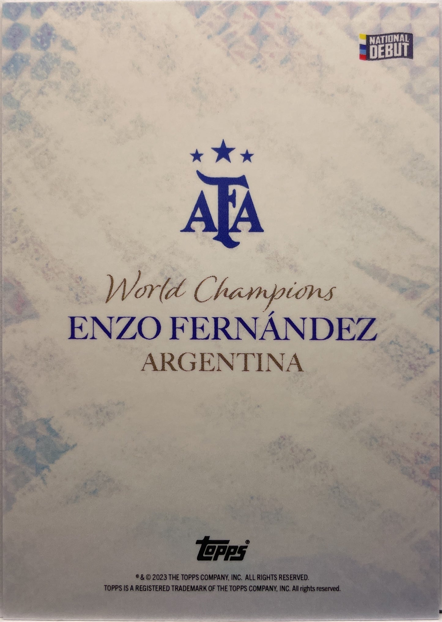 Enzo Fernandez 12/25 Autograph Topps Argentina World Champions 2023