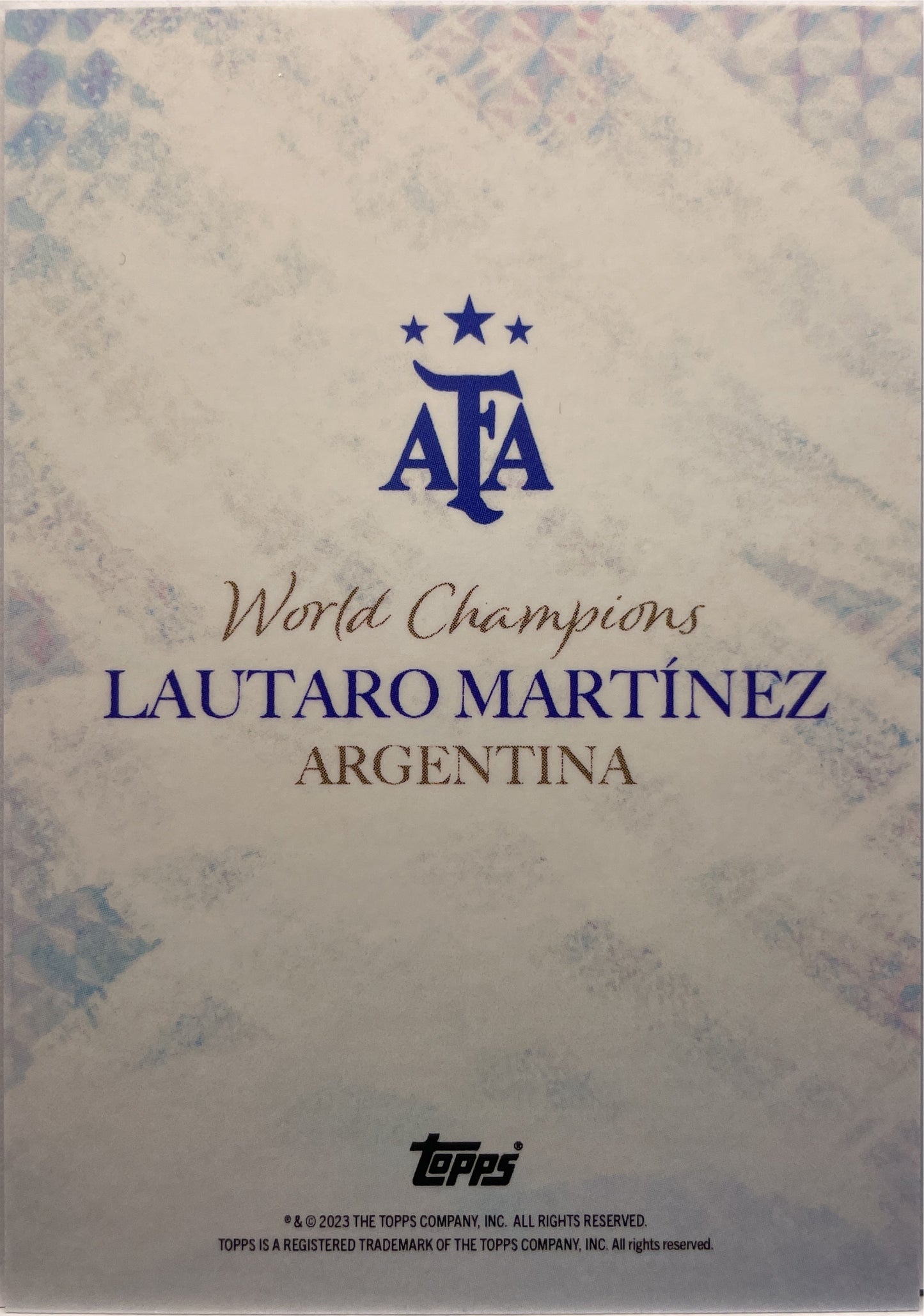 Lautaro Martinez 6/10 Autograph Topps Argentina World Champions 2023