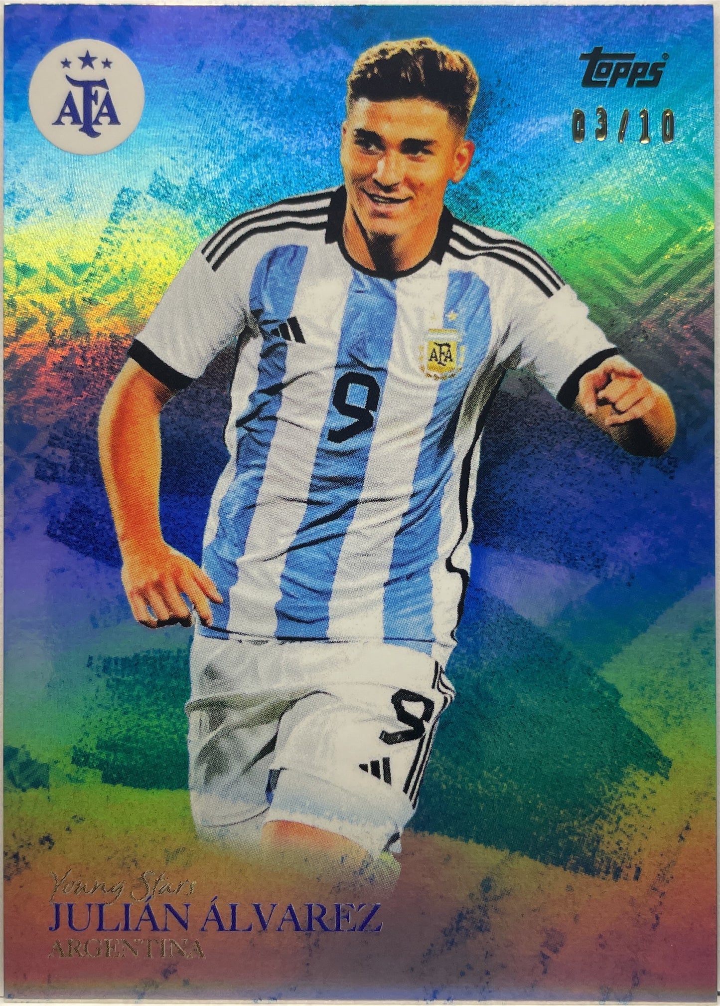 Julian Alvarez 3/10 Young Star Topps Argentina World Champions 2023