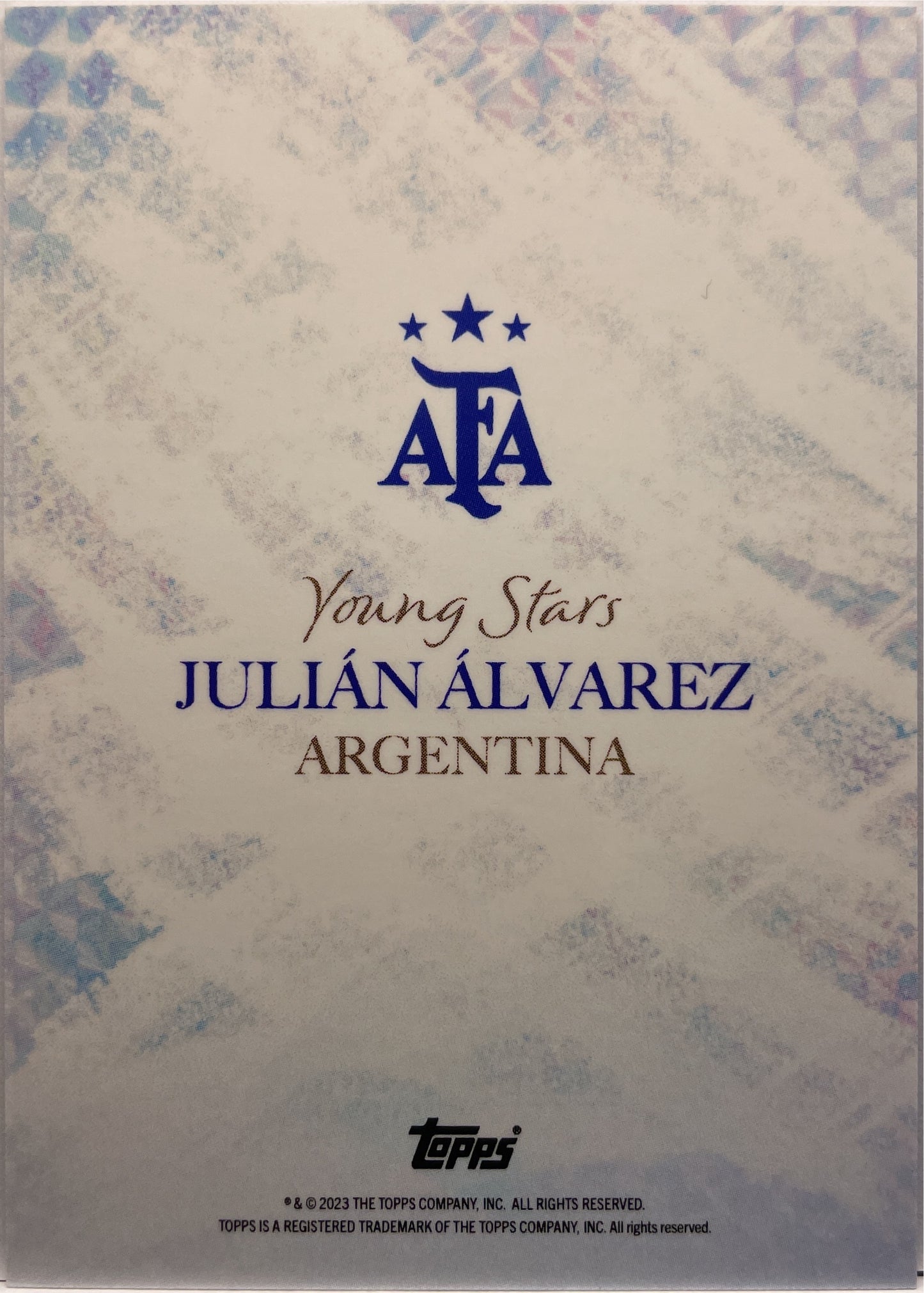 Julian Alvarez 3/10 Young Star Topps Argentina World Champions 2023