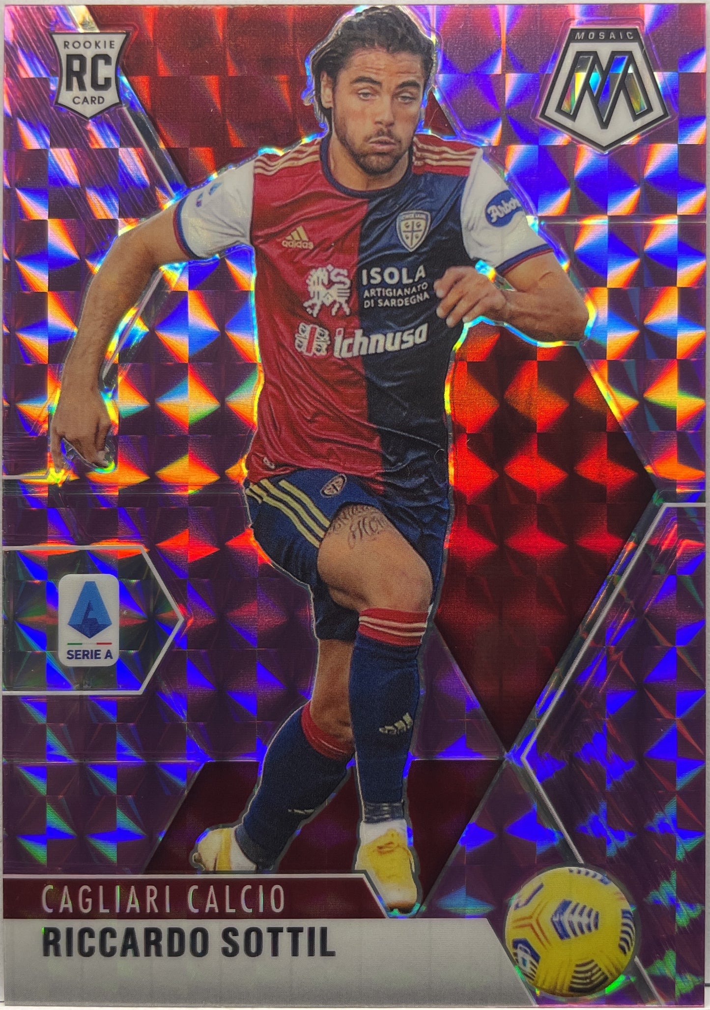 Riccardo Sottil 25/49 Rookie Purple Mosaic Serie A 2020/21