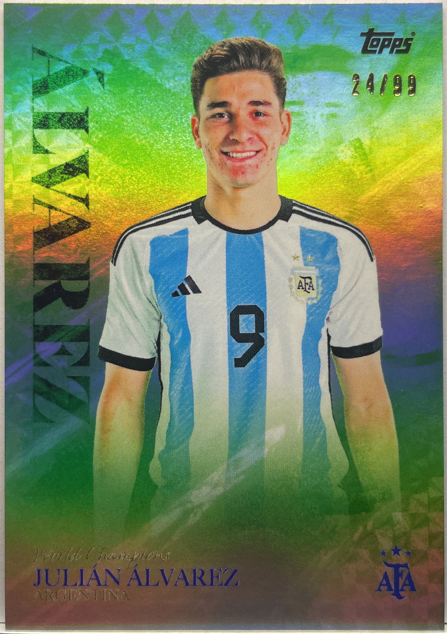 Julian Alvarez 24/99 Topps Argentina World Champions 2023