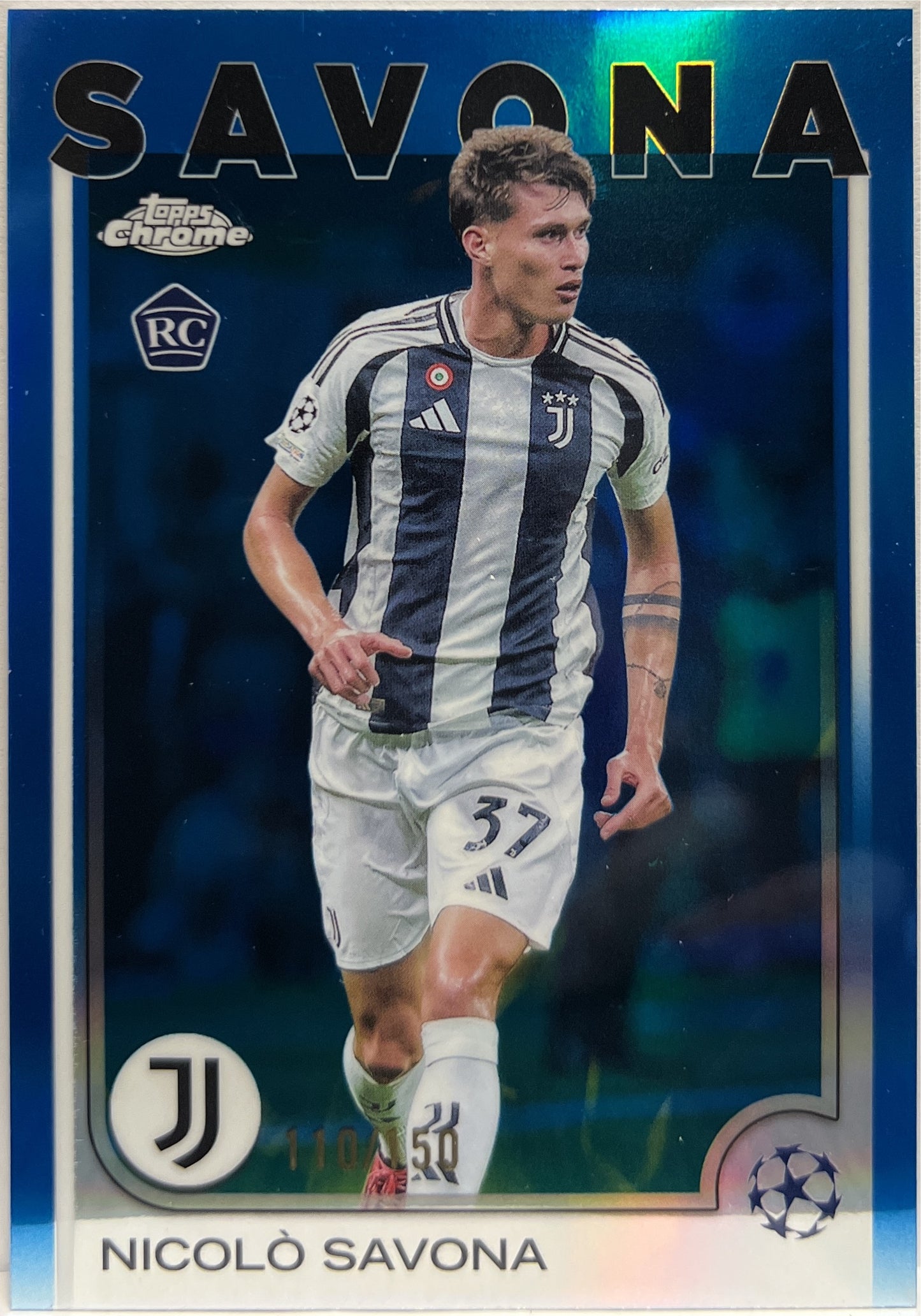Nicolo Savona 110/150 Rookie Blue Topps Chrome UCC 2024/25