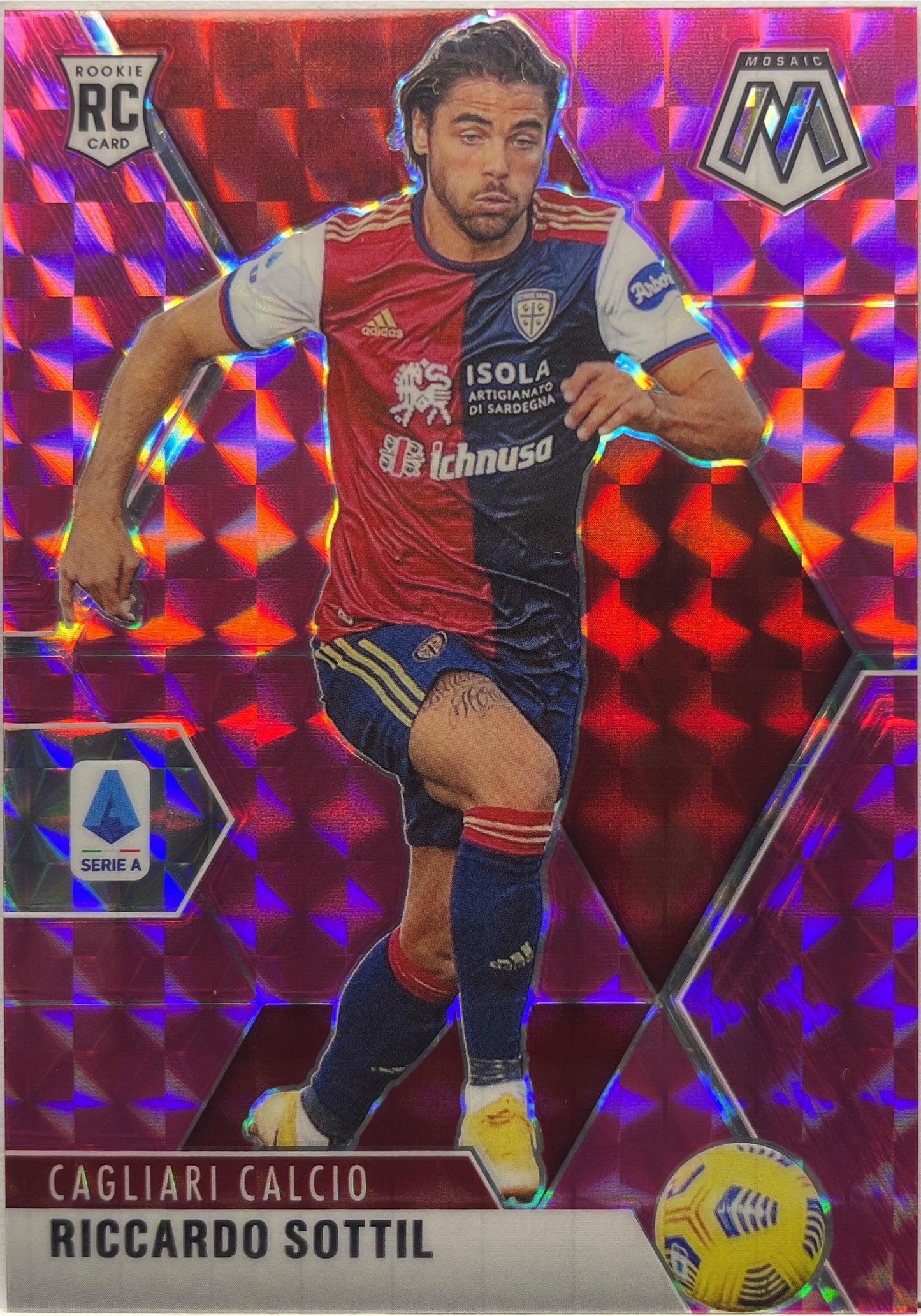 Riccardo Sottil 10/25 Rookie Pink Mosaic Serie A 2020/21