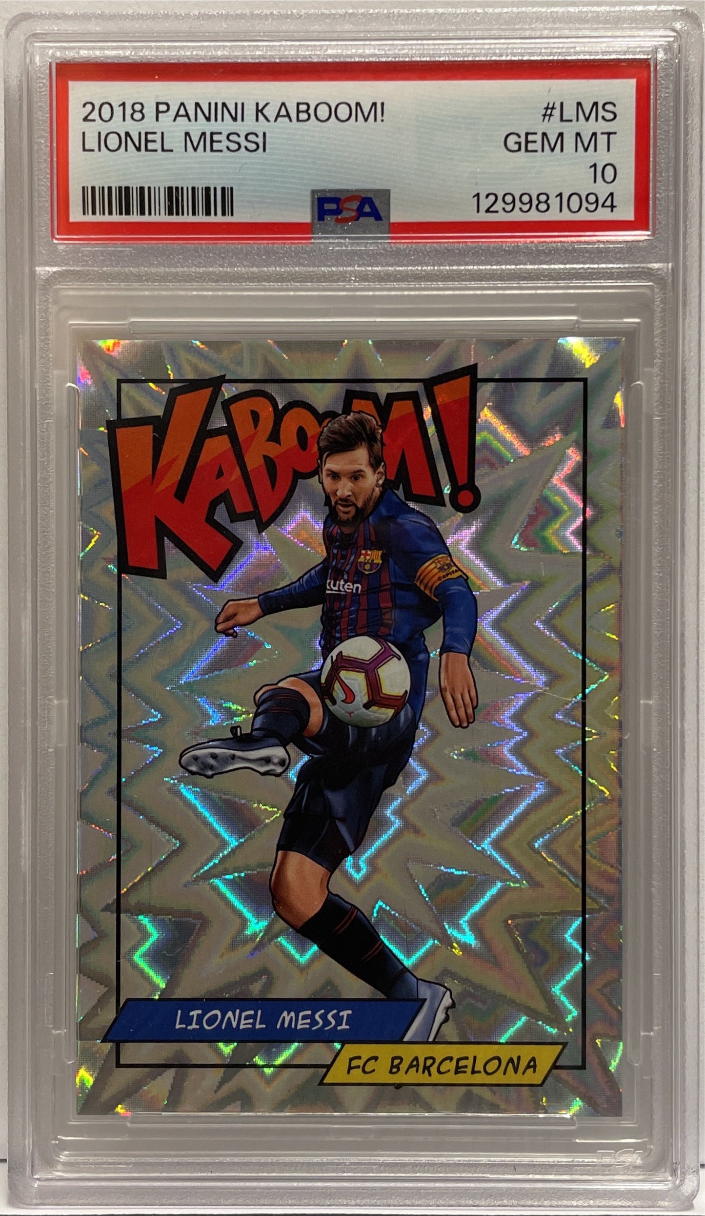 Lionel Messi Kaboom Panini Donruss Fifa 2018 PSA 10