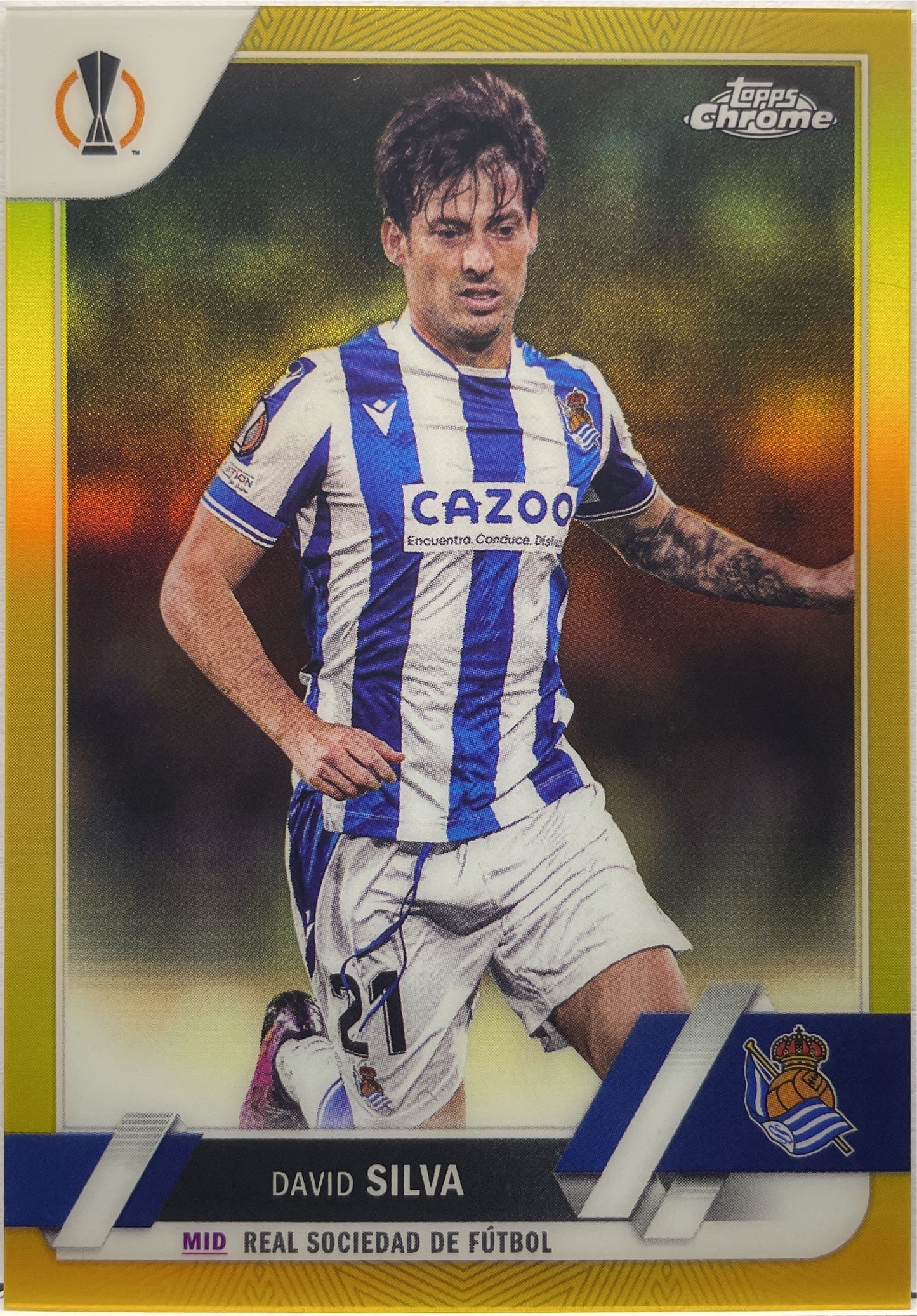 David Silva 21/50 Gold Topps Chrome UCC 2022/23