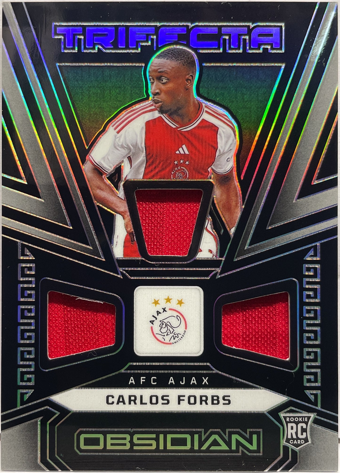 Carlos Forbs 149/199 Rookie Patch Trifecta Obsidian 2023/24