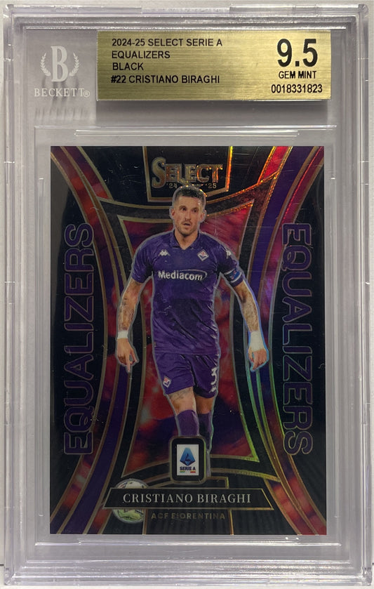 Cristiano Biraghi 1/1 Equalizers Black Panini Select Serie A 2024/25 Beckett 9.5