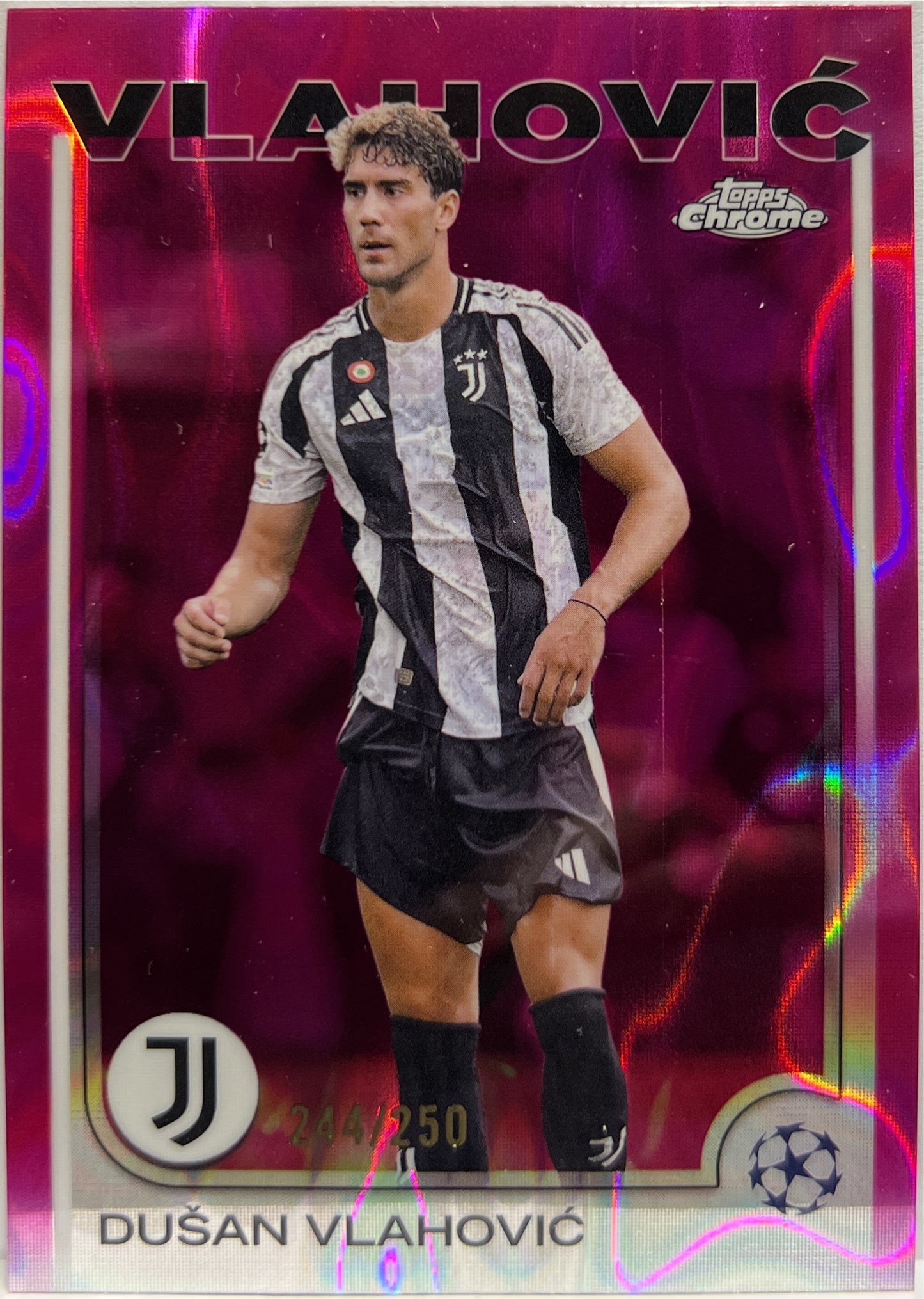 Dusan Vlahovic 244/250 Pink Lava Topps Chrome UCC 2024/25