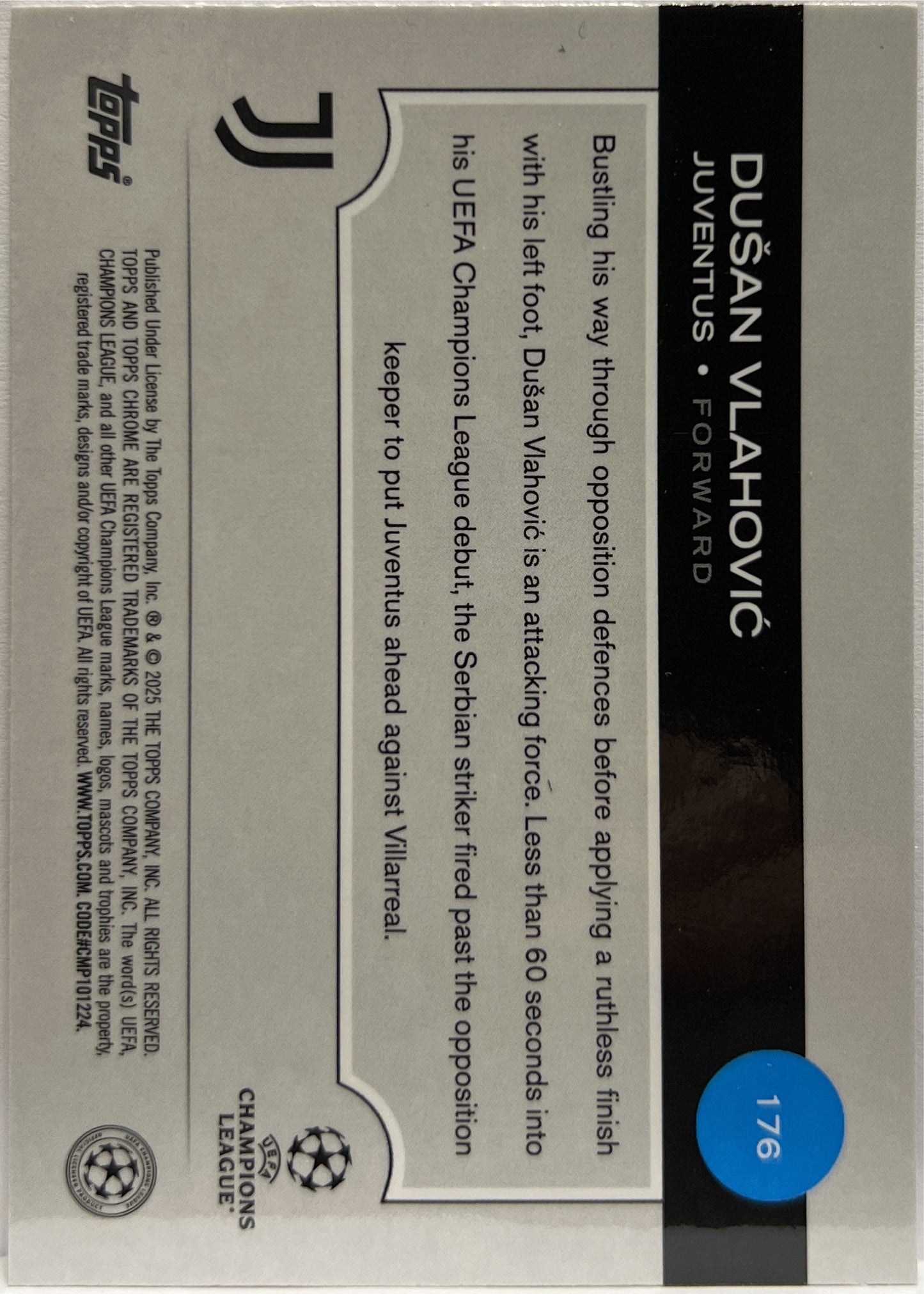 Dusan Vlahovic 244/250 Pink Lava Topps Chrome UCC 2024/25