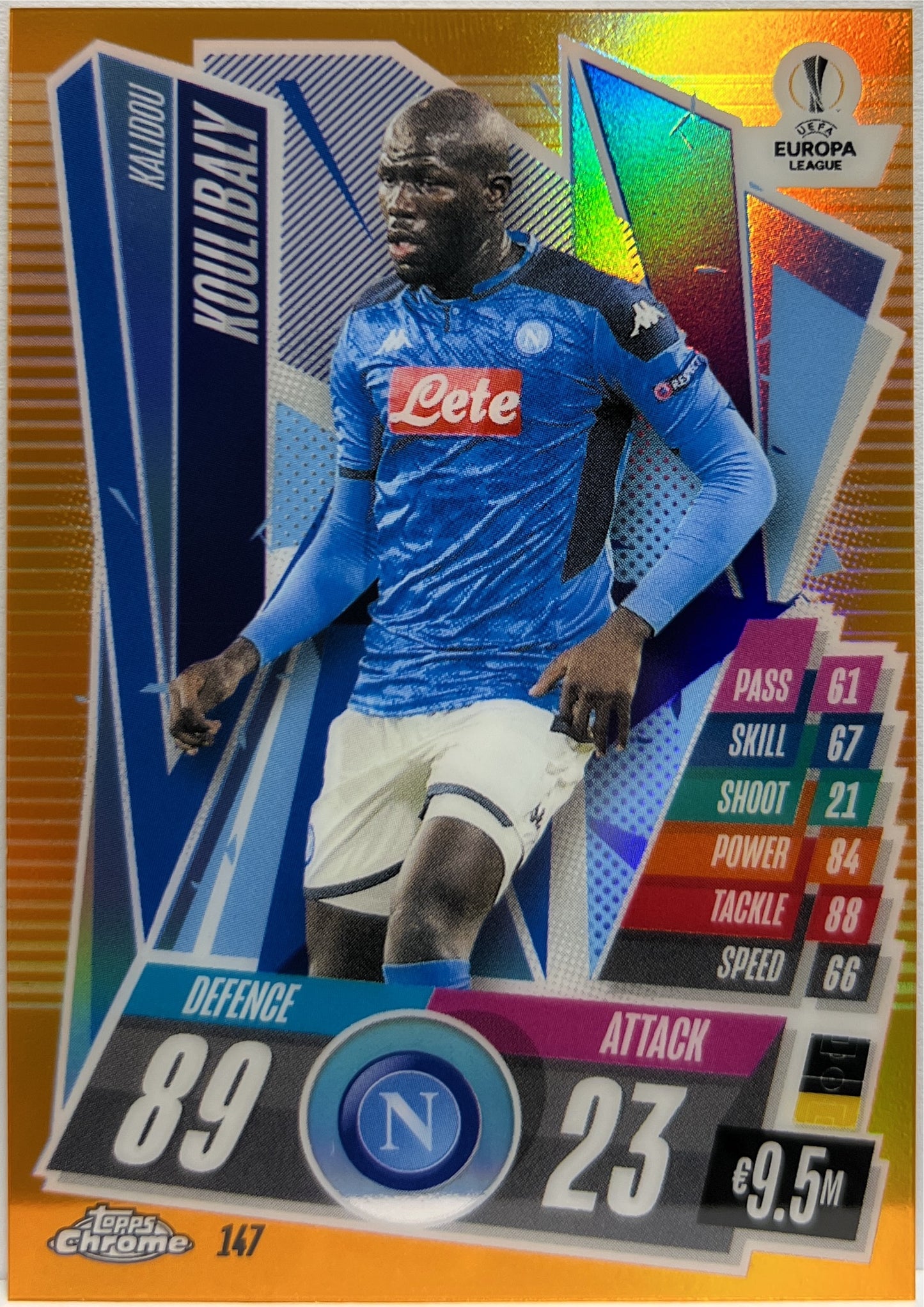 Kalidou Koulibaly 17/25 Orange Topps Chrome Match Attax